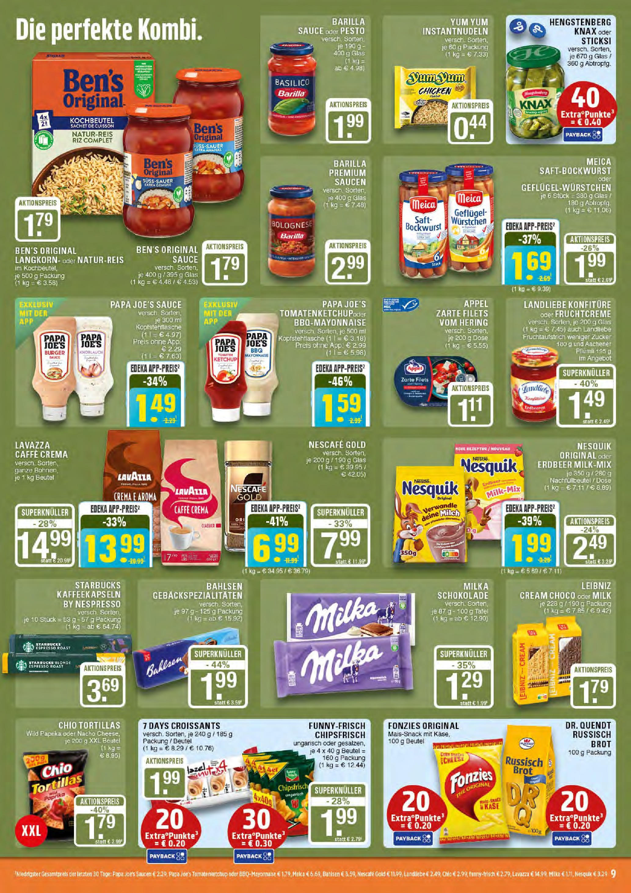 Edeka prospekt Marl	 (ab 27.07.2025) » Angebote Online | Seite: 9 | Produkte: Burger, Chio tortillas, Brot, Chips