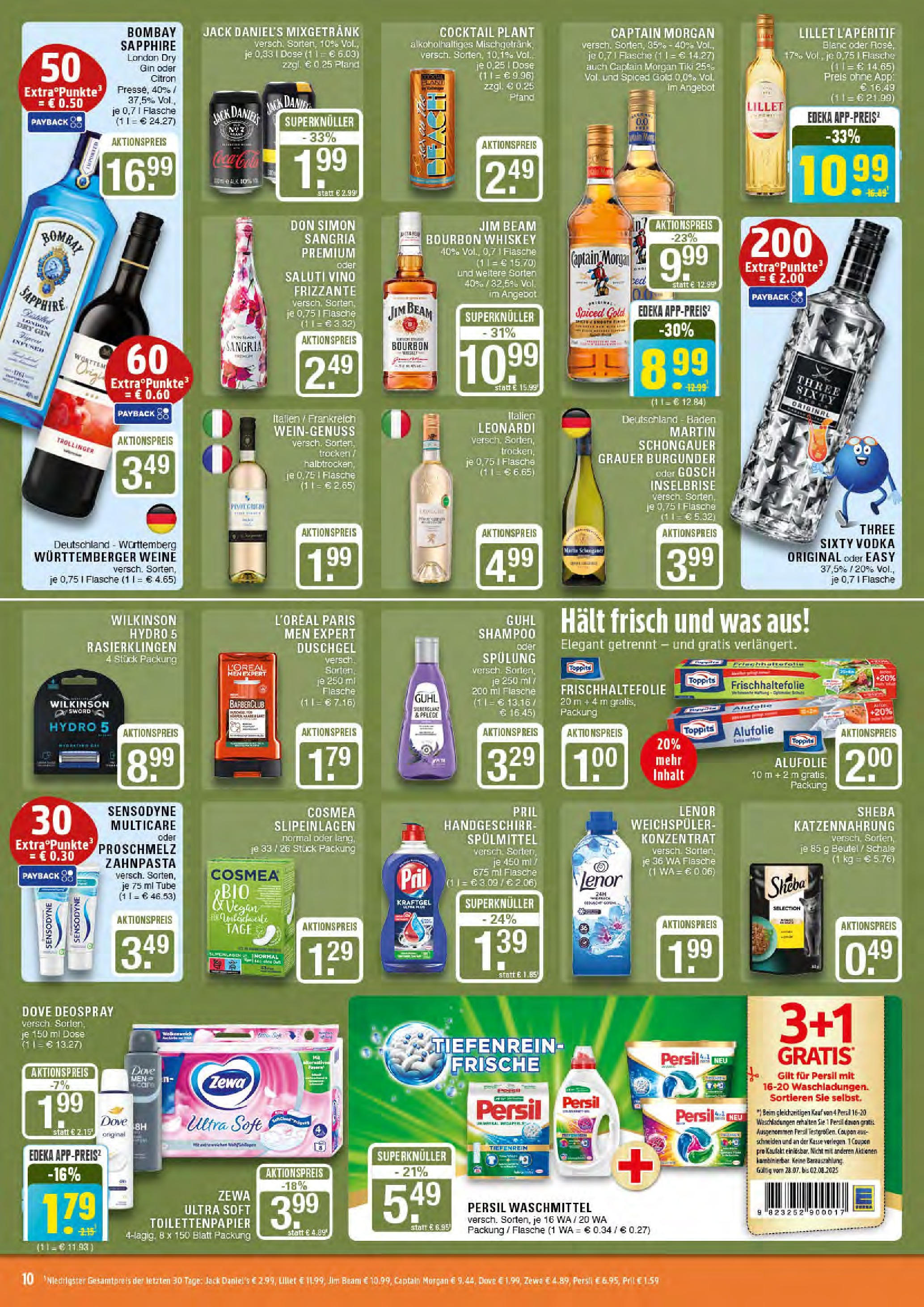 Edeka prospekt Marl	 (ab 27.07.2025) » Angebote Online | Seite: 10 | Produkte: Spülung, Lillet, Captain morgan, Gin
