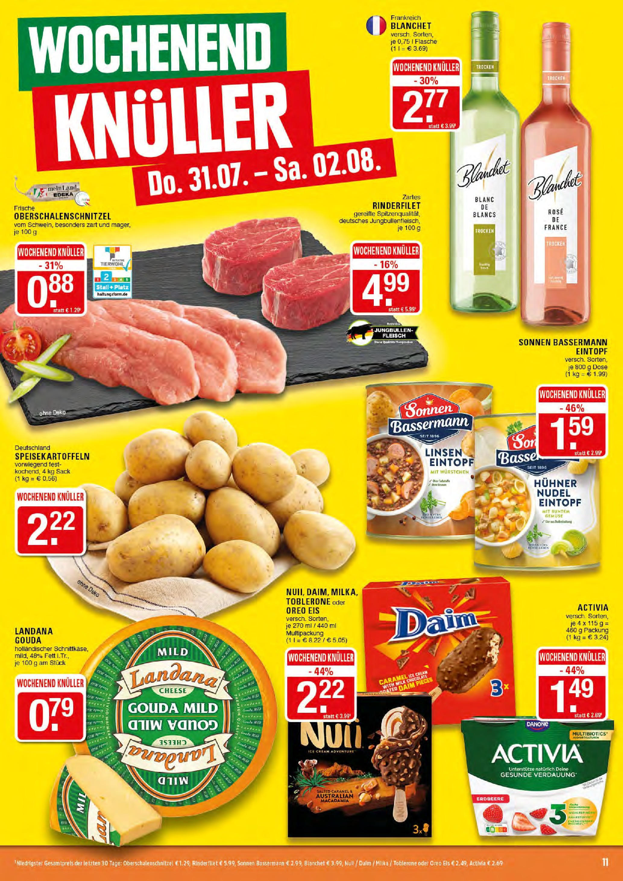Edeka prospekt Marl	 (ab 27.07.2025) » Angebote Online | Seite: 11 | Produkte: Gouda, Gemüse, Fleisch, Eis