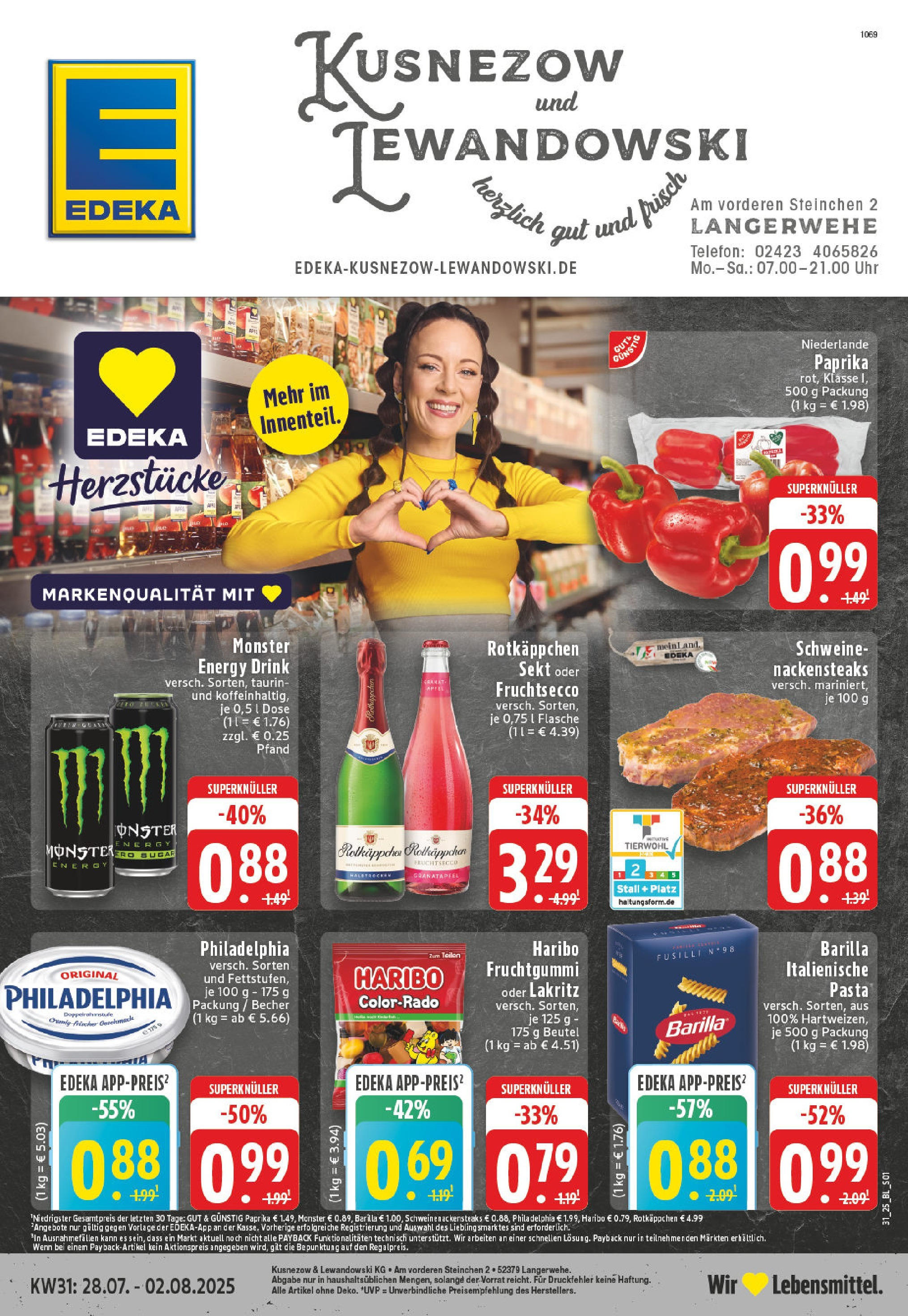 EDEKA Prospekt ab 27.07.2025 - Prospekt Langerwehe Online Vorschau von dem Prospekt des Geschäftes Edeka, gültig ab dem 27.07.2025