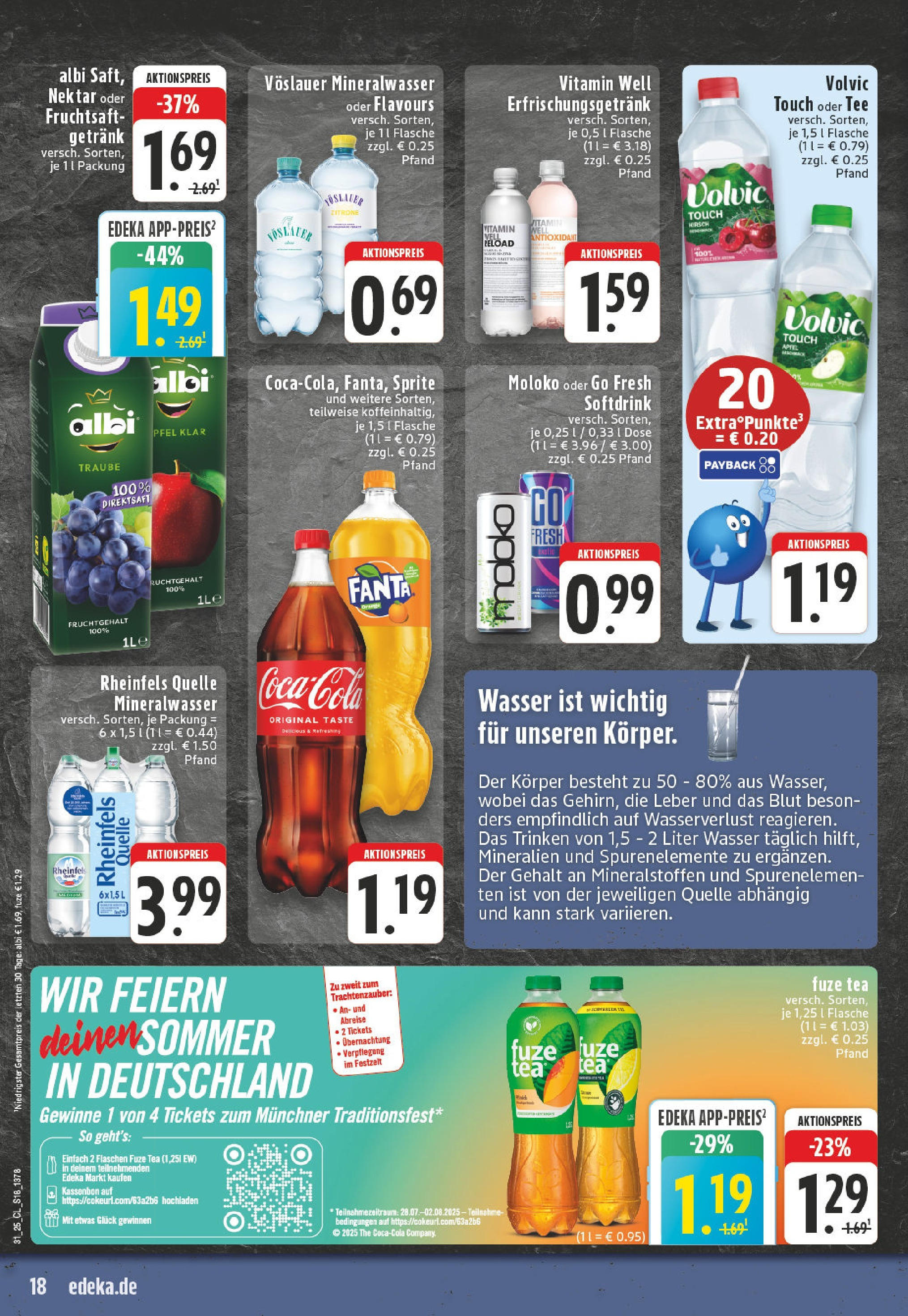 Edeka prospekt Puderbach (ab 27.07.2025) » Angebote Online | Seite: 18 | Produkte: Volvic touch, Wasser, Volvic, Rheinfels quelle Edeka prospekt Puderbach (ab 27.07.2025) » Angebote Online | Seite: 18 | Produkte: Volvic touch, Wasser, Volvic, Rheinfels quelle