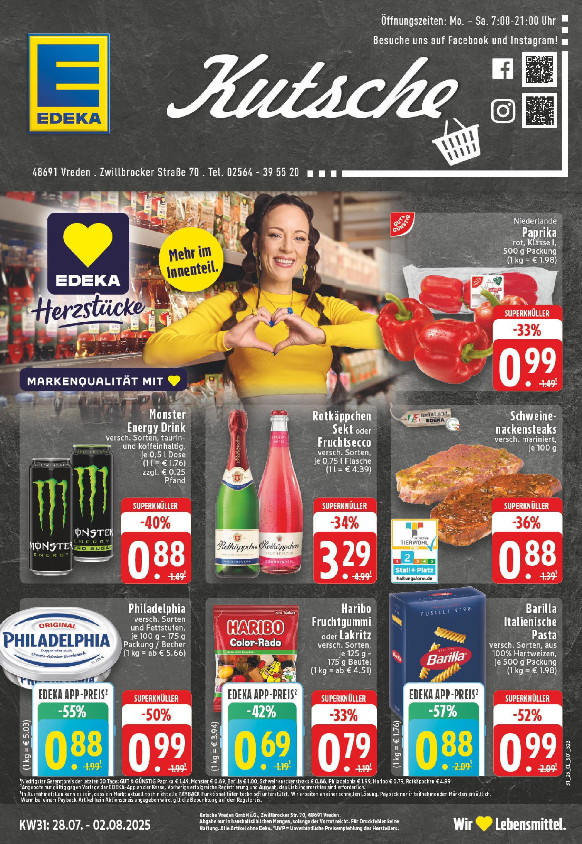 EDEKA Prospekt ab 27.07.2025 - Prospekt Vreden Online Vorschau von dem Prospekt des Geschäftes Edeka, gültig ab dem 27.07.2025