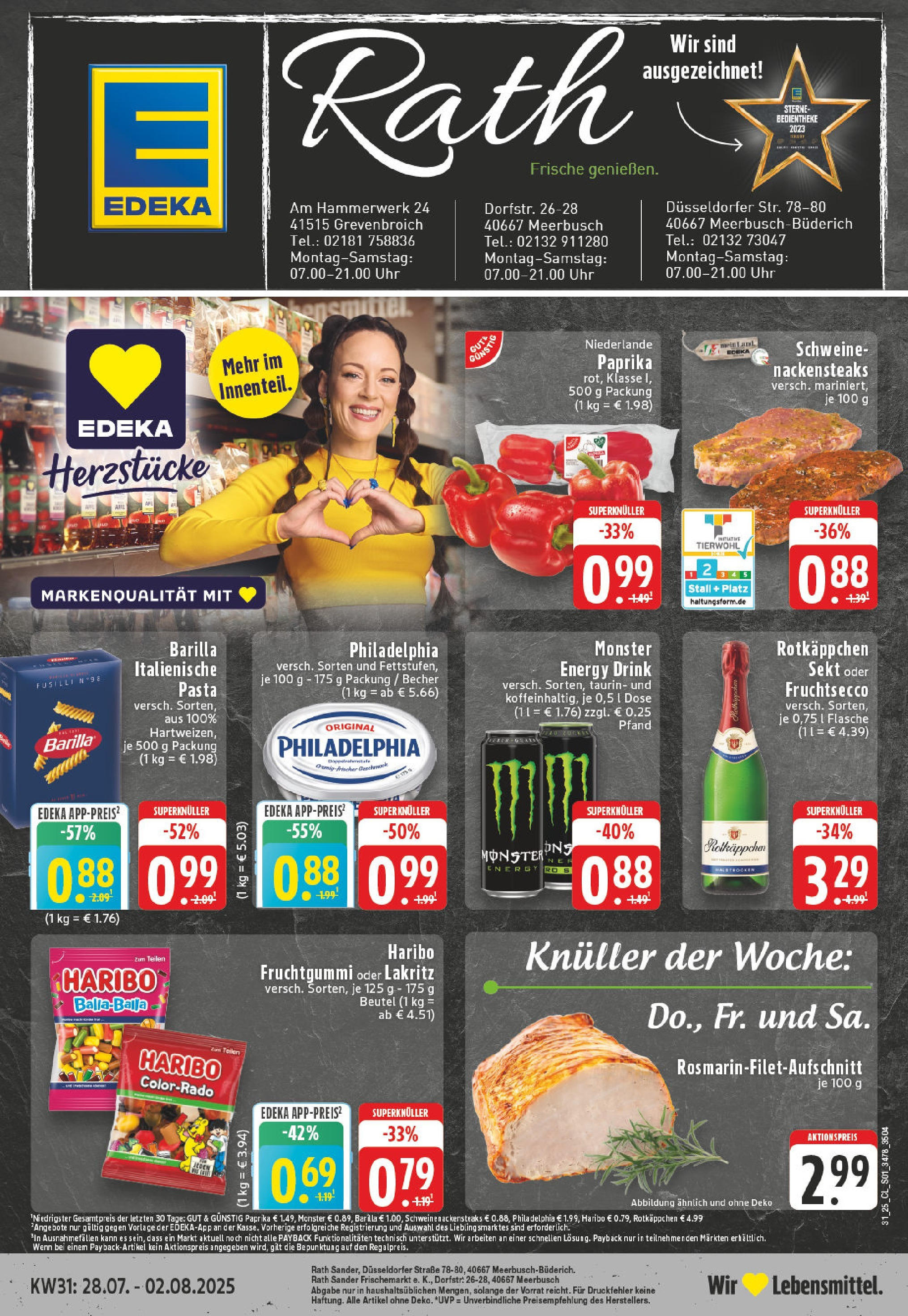 EDEKA Prospekt ab 27.07.2025 - Prospekt Meerbusch Online Vorschau von dem Prospekt des Geschäftes Edeka, gültig ab dem 27.07.2025