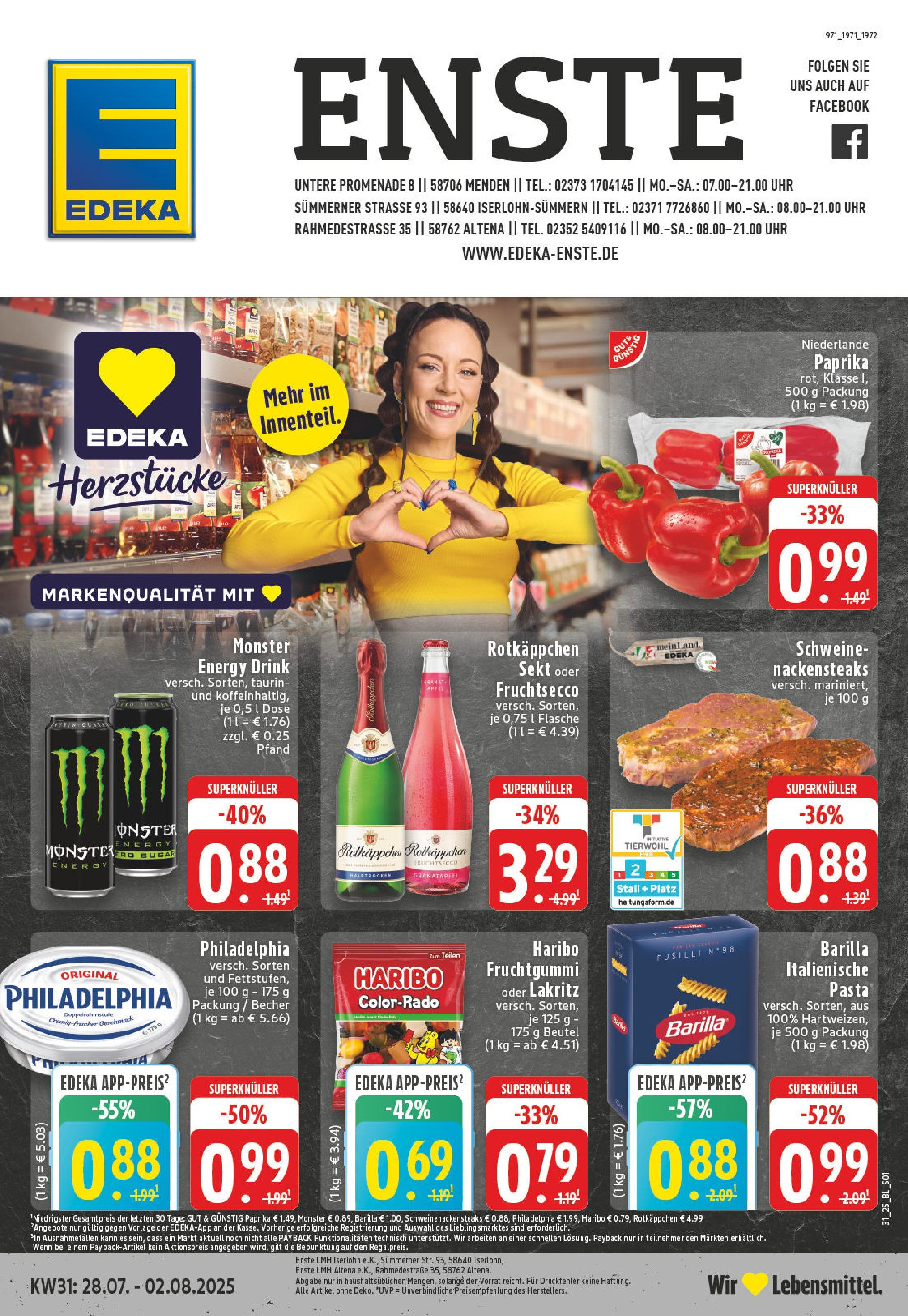 EDEKA Prospekt ab 27.07.2025 - Prospekt Iserlohn Online Vorschau von dem Prospekt des Geschäftes Edeka, gültig ab dem 27.07.2025