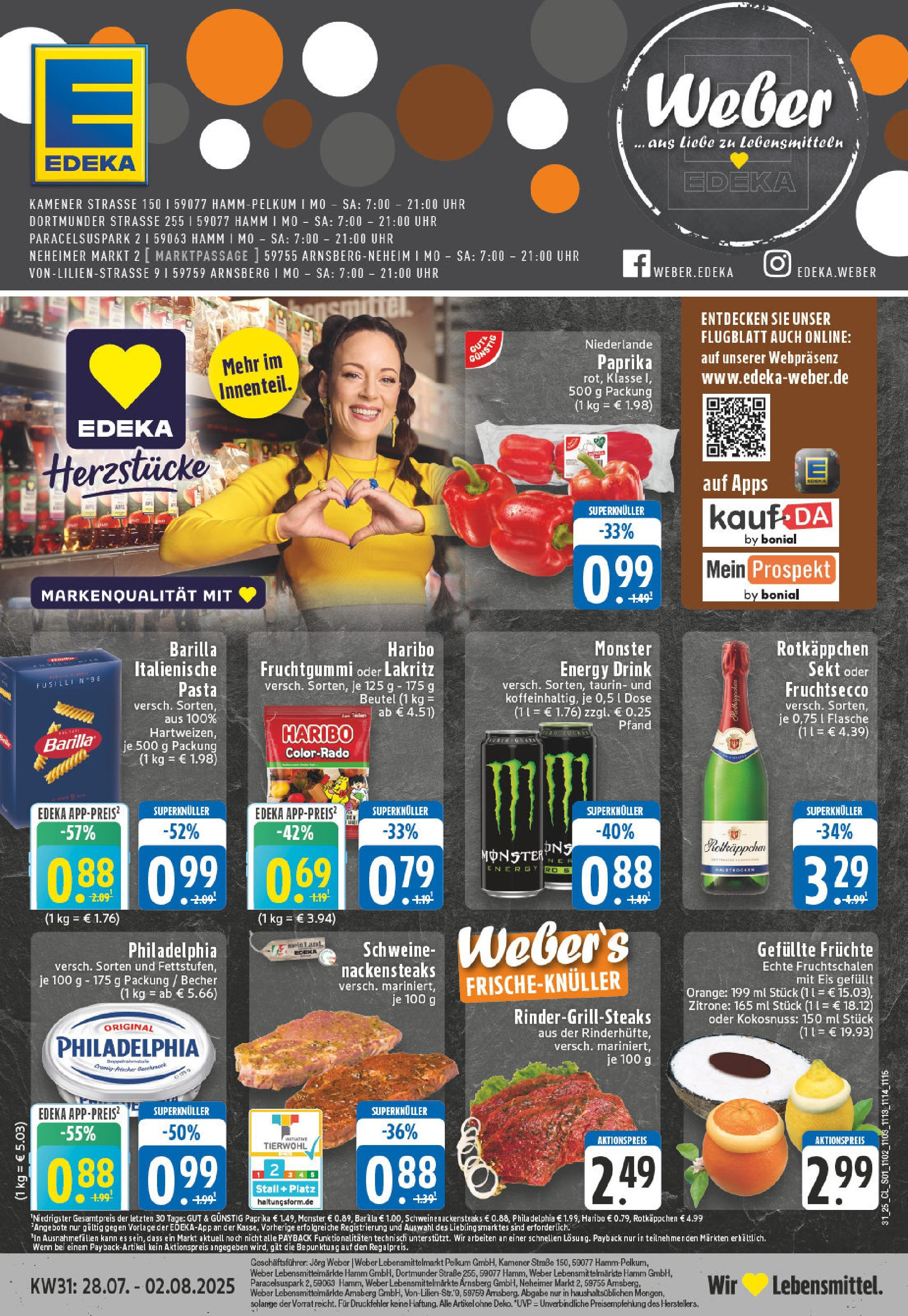 EDEKA Prospekt ab 27.07.2025 - Prospekt Hamm Online Vorschau von dem Prospekt des Geschäftes Edeka, gültig ab dem 27.07.2025