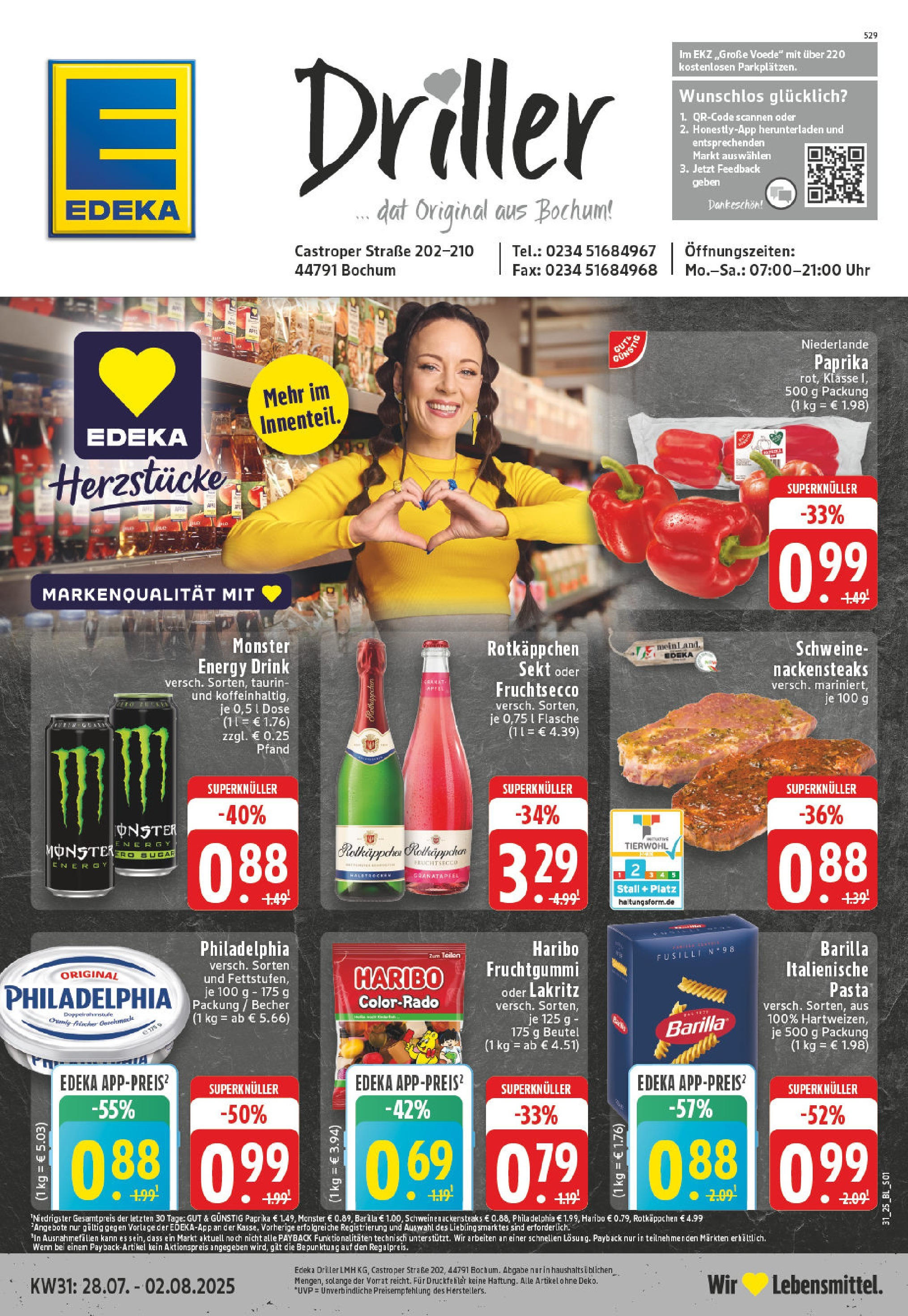 EDEKA Prospekt ab 27.07.2025 - Prospekt Bochum Online Vorschau von dem Prospekt des Geschäftes Edeka, gültig ab dem 27.07.2025