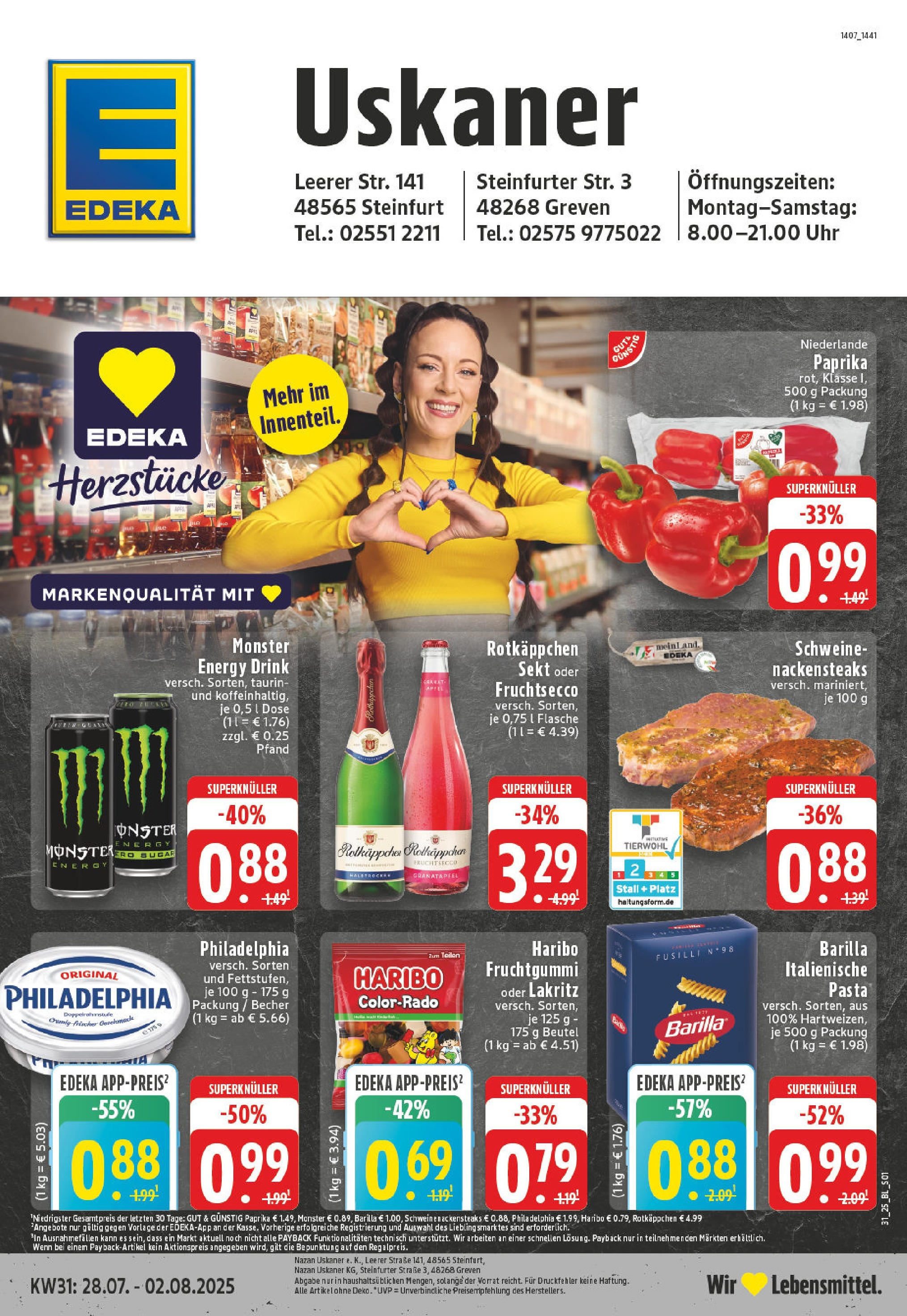EDEKA Prospekt ab 27.07.2025 - Prospekt Greven Online Vorschau von dem Prospekt des Geschäftes Edeka, gültig ab dem 27.07.2025