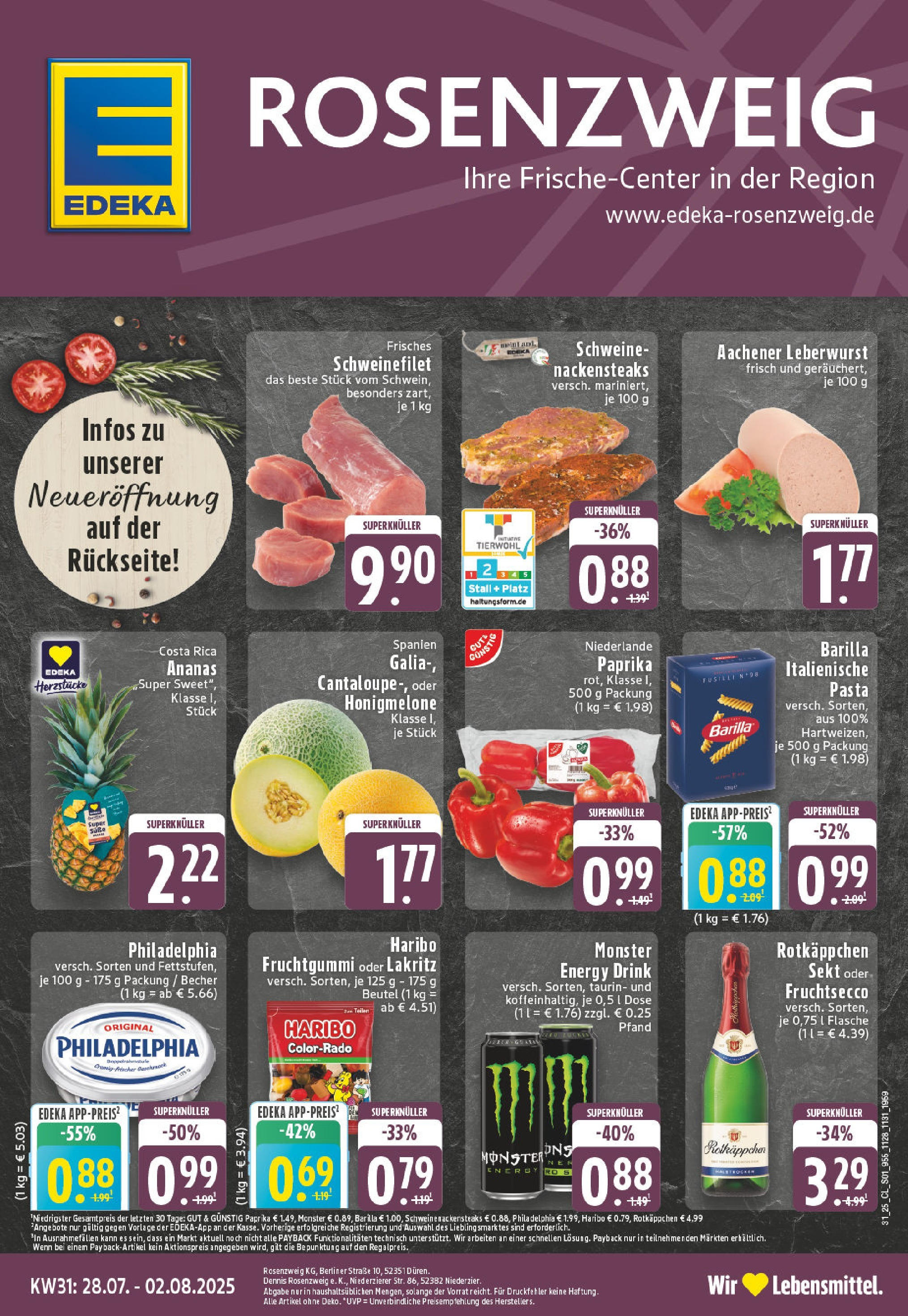 EDEKA Prospekt ab 27.07.2025 - Prospekt Niederzier Online Vorschau von dem Prospekt des Geschäftes Edeka, gültig ab dem 27.07.2025