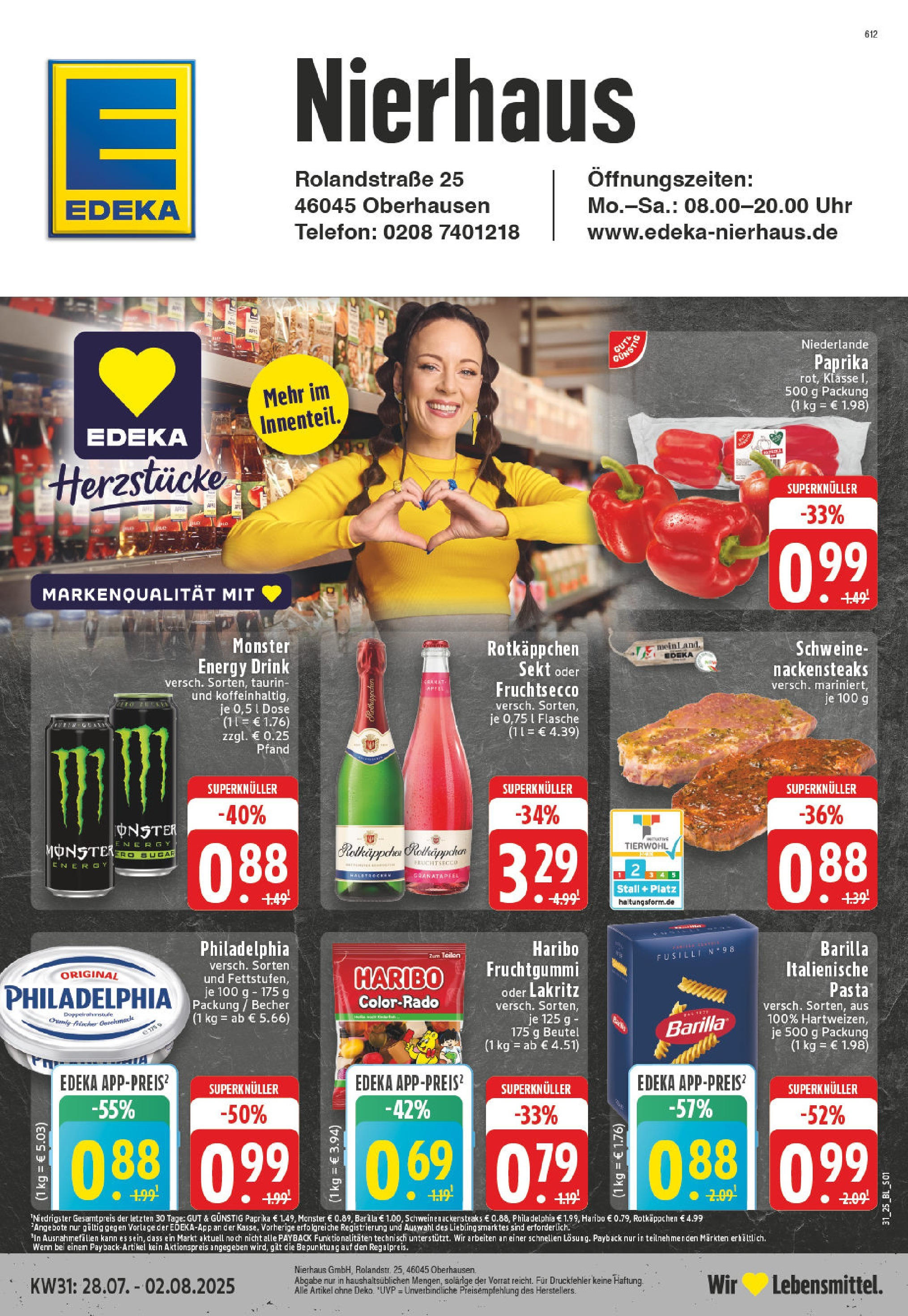 EDEKA Prospekt ab 27.07.2025 - Prospekt Oberhausen Online Vorschau von dem Prospekt des Geschäftes Edeka, gültig ab dem 27.07.2025