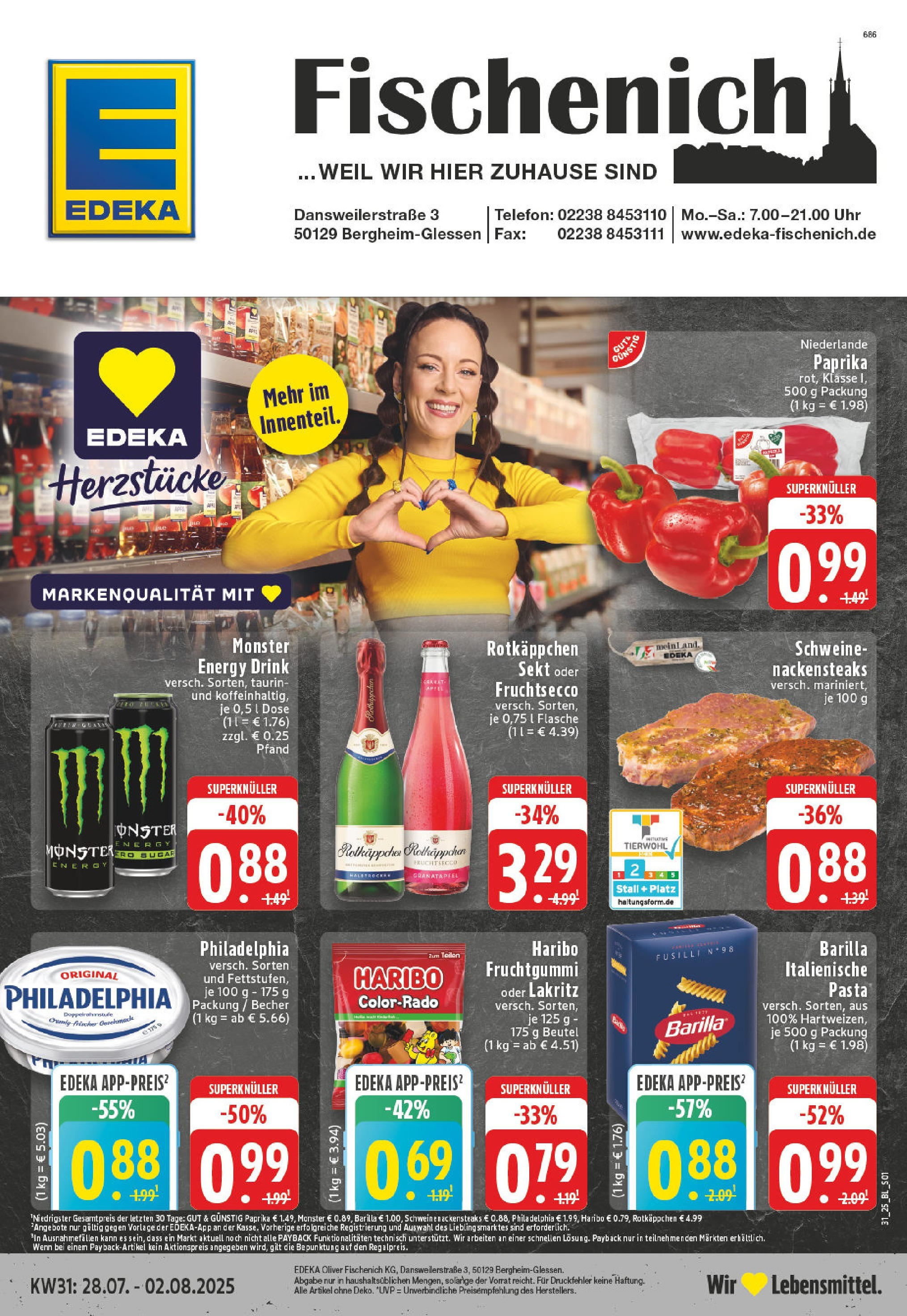 EDEKA Prospekt ab 27.07.2025 - Prospekt Bergheim Online Vorschau von dem Prospekt des Geschäftes Edeka, gültig ab dem 27.07.2025