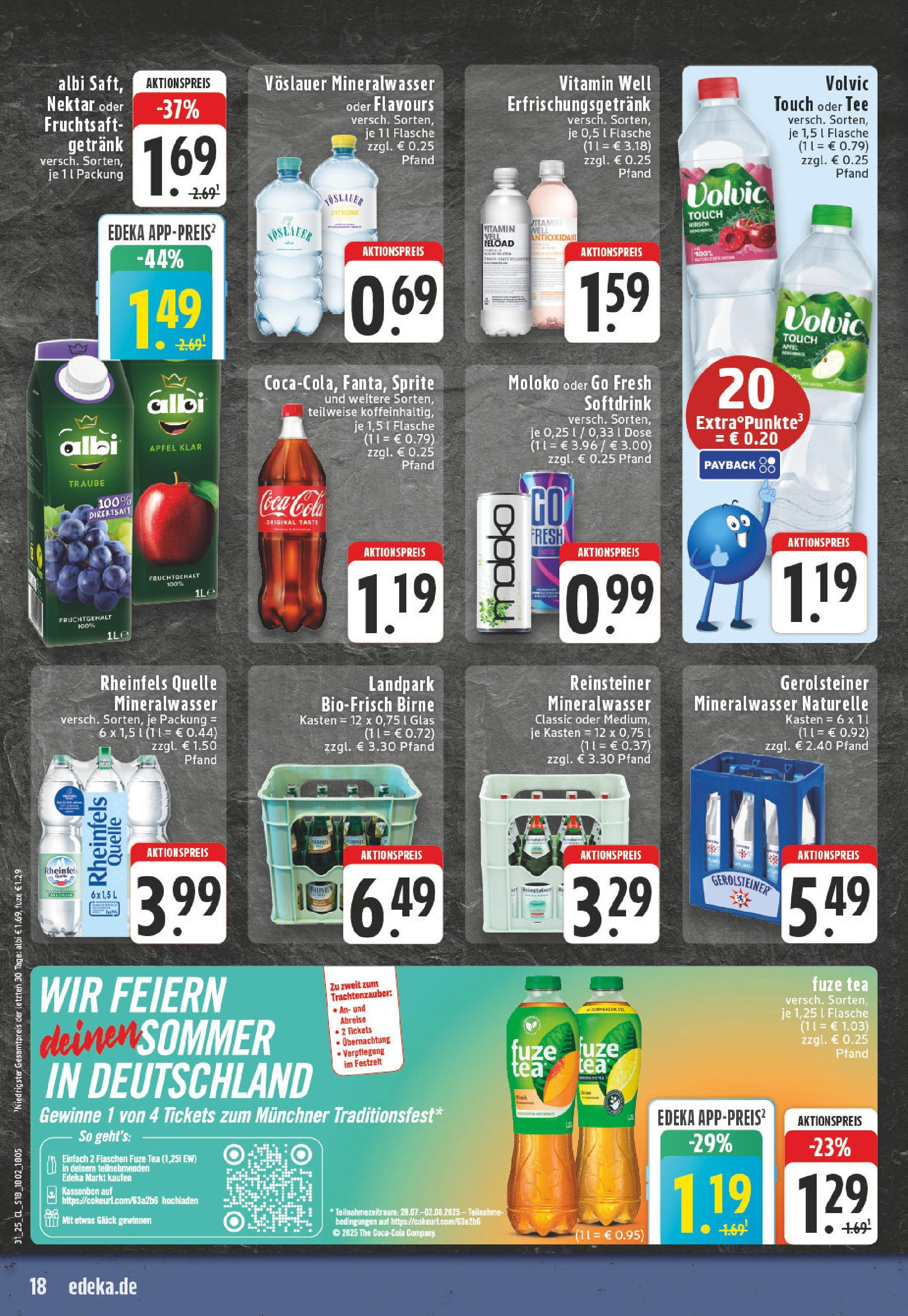 Edeka prospekt Witten-Bommern (ab 27.07.2025) » Angebote Online | Seite: 20 | Produkte: Sprite, Volvic, Fruchtsaft, Gerolsteiner Edeka prospekt Witten-Bommern (ab 27.07.2025) » Angebote Online | Seite: 20 | Produkte: Sprite, Volvic, Fruchtsaft, Gerolsteiner
