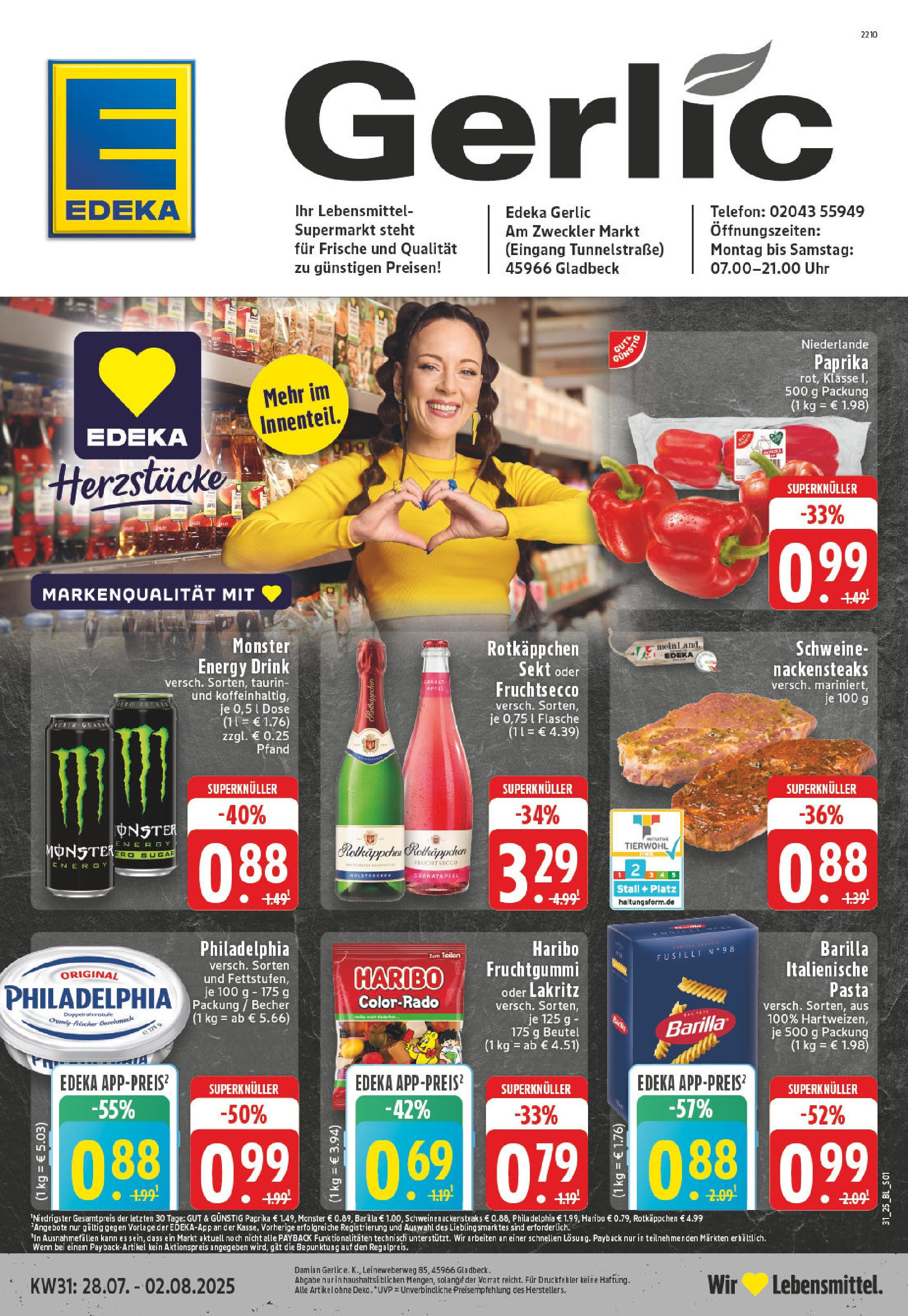 EDEKA Prospekt ab 27.07.2025 - Prospekt Gladbeck Online Vorschau von dem Prospekt des Geschäftes Edeka, gültig ab dem 27.07.2025