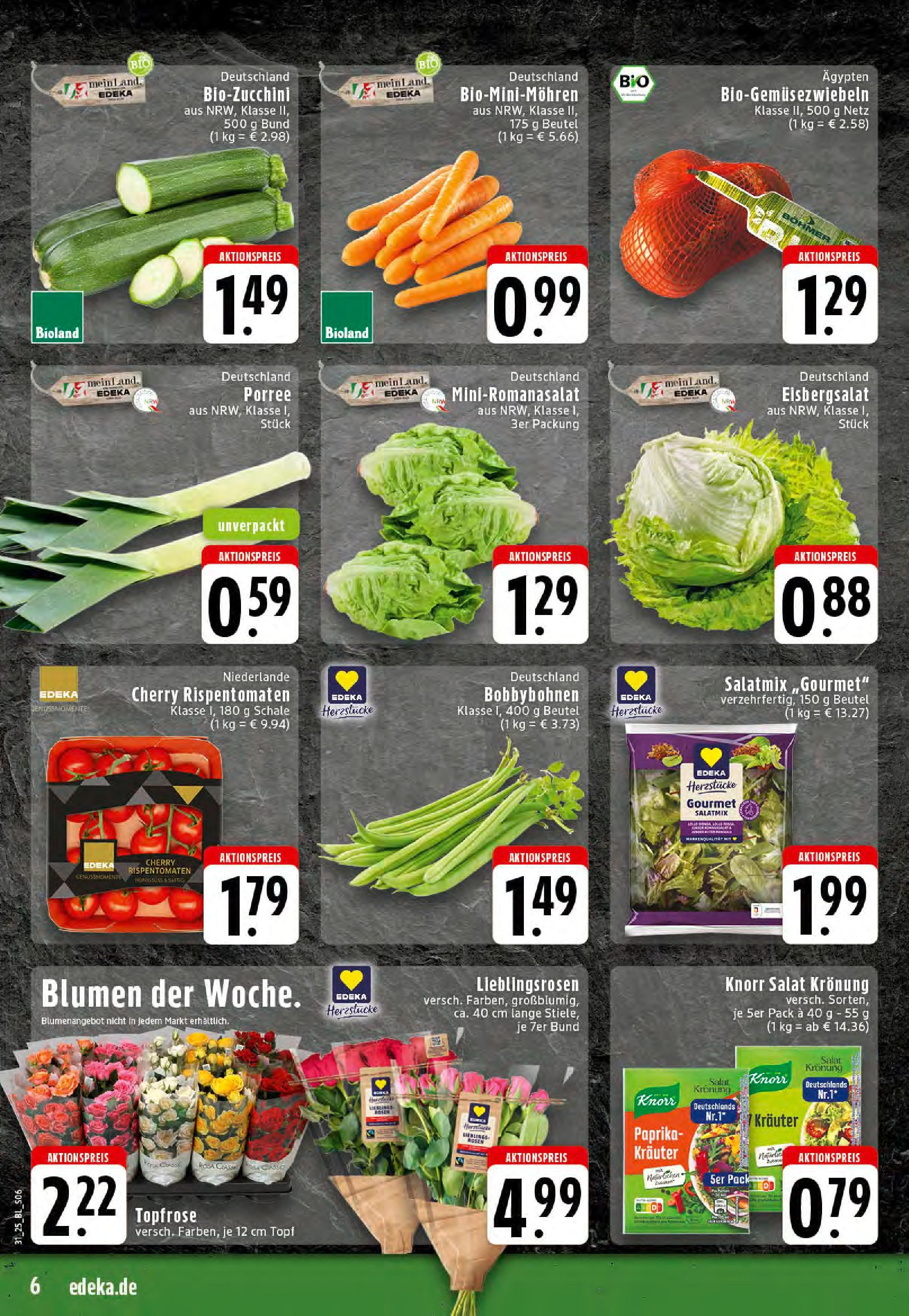 Edeka prospekt Dortmund-Eving (ab 27.07.2025) » Angebote Online | Seite: 6 | Produkte: Blumen, Dressing, Knorr, Paprika Edeka prospekt Dortmund-Eving (ab 27.07.2025) » Angebote Online | Seite: 6 | Produkte: Blumen, Dressing, Knorr, Paprika