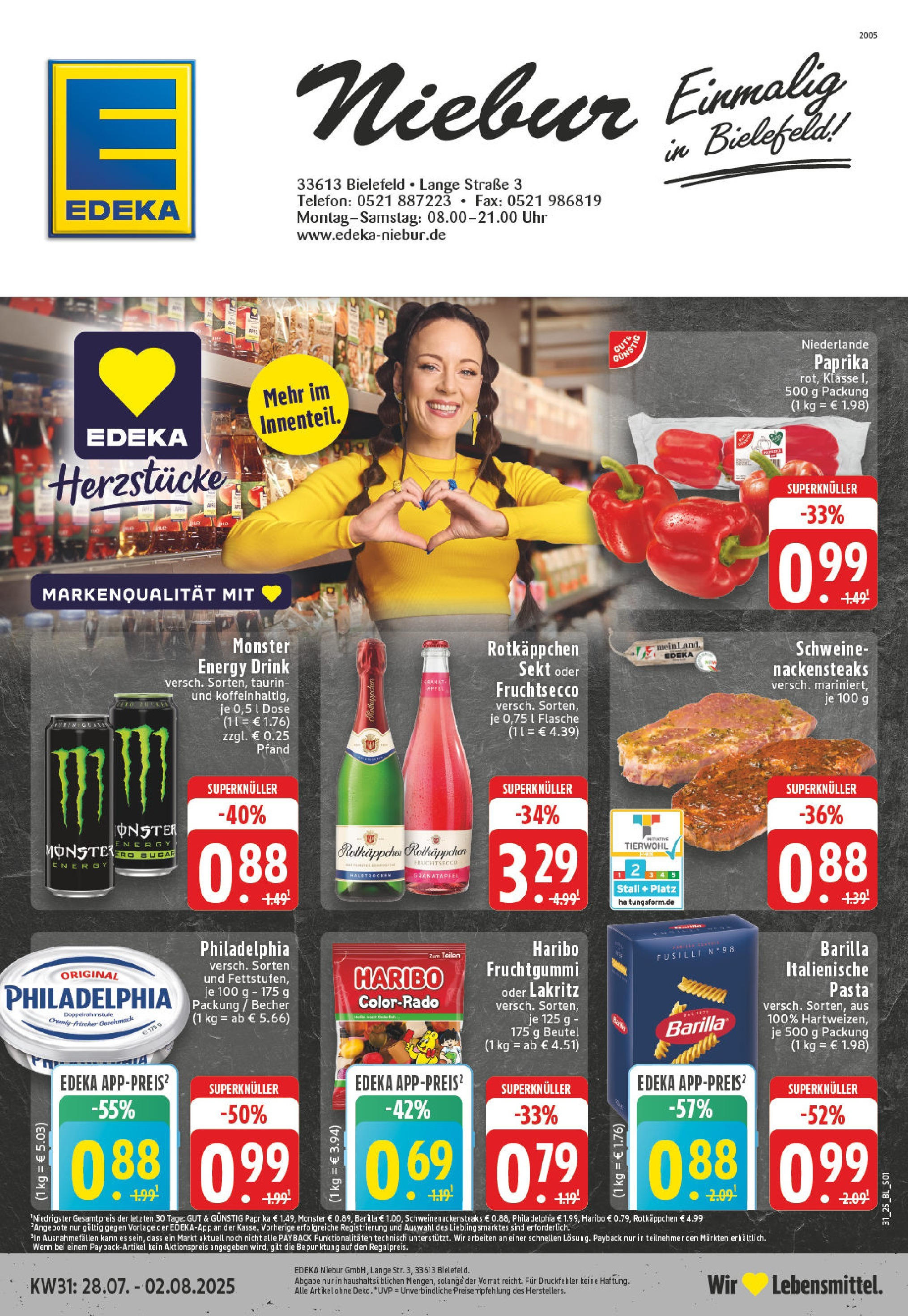 EDEKA Prospekt ab 27.07.2025 - Prospekt Bielefeld Online Vorschau von dem Prospekt des Geschäftes Edeka, gültig ab dem 27.07.2025