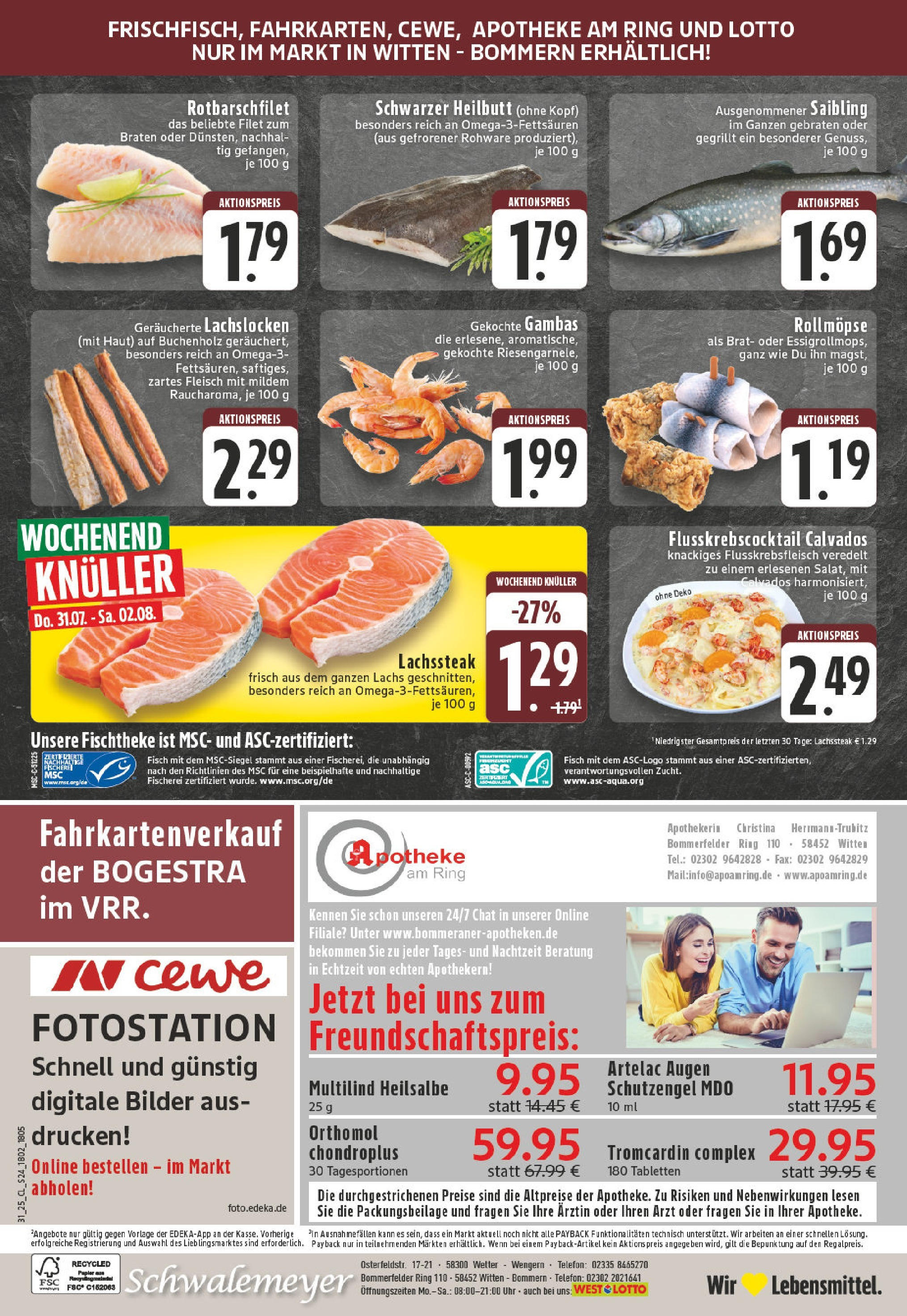 Edeka prospekt Witten-Bommern (ab 27.07.2025) » Angebote Online | Seite: 26 | Produkte: Fisch, Bilder, Fleisch, Uhr Edeka prospekt Witten-Bommern (ab 27.07.2025) » Angebote Online | Seite: 26 | Produkte: Fisch, Bilder, Fleisch, Uhr
