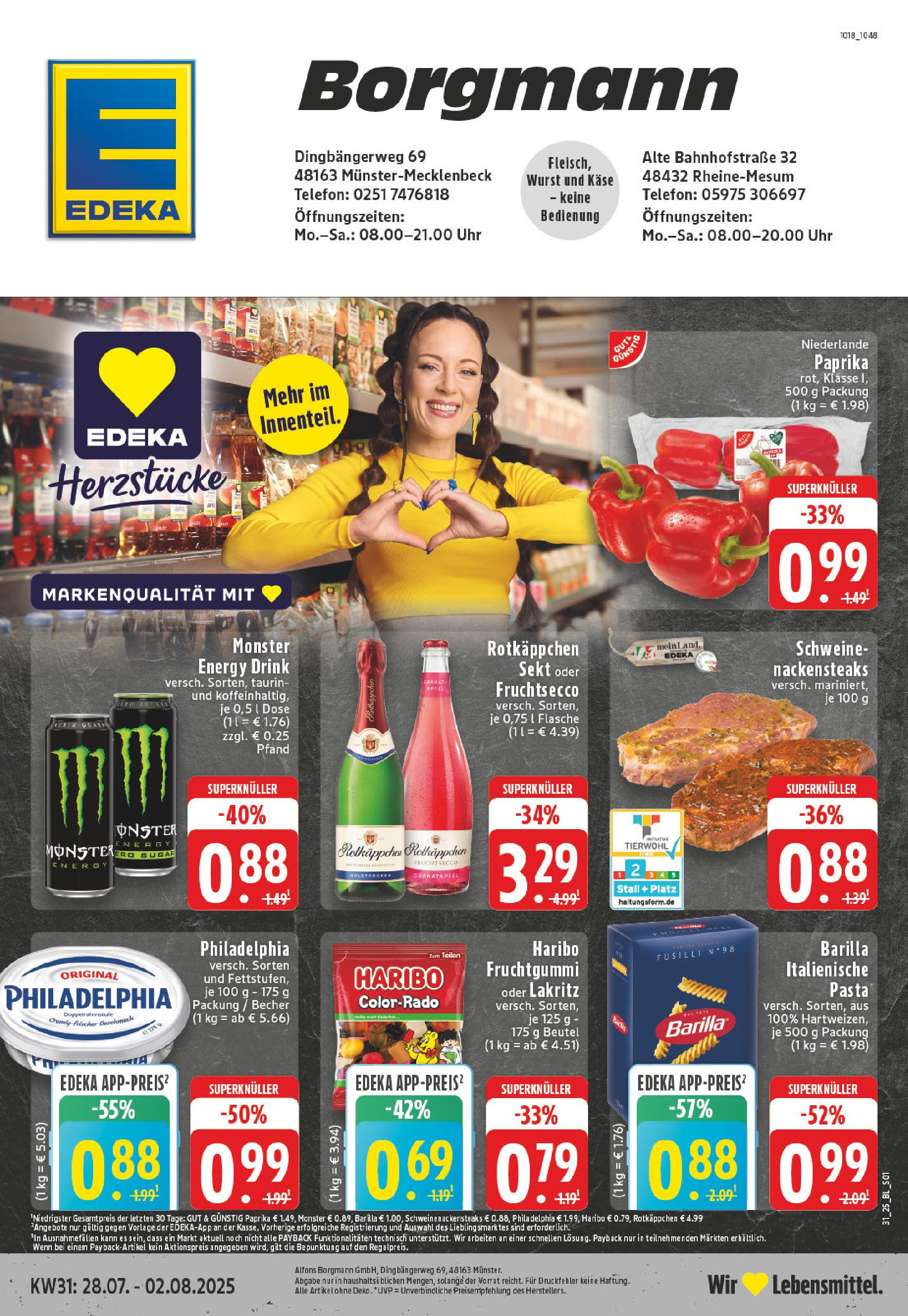 EDEKA Prospekt ab 27.07.2025 - Prospekt Münster Online Vorschau von dem Prospekt des Geschäftes Edeka, gültig ab dem 27.07.2025