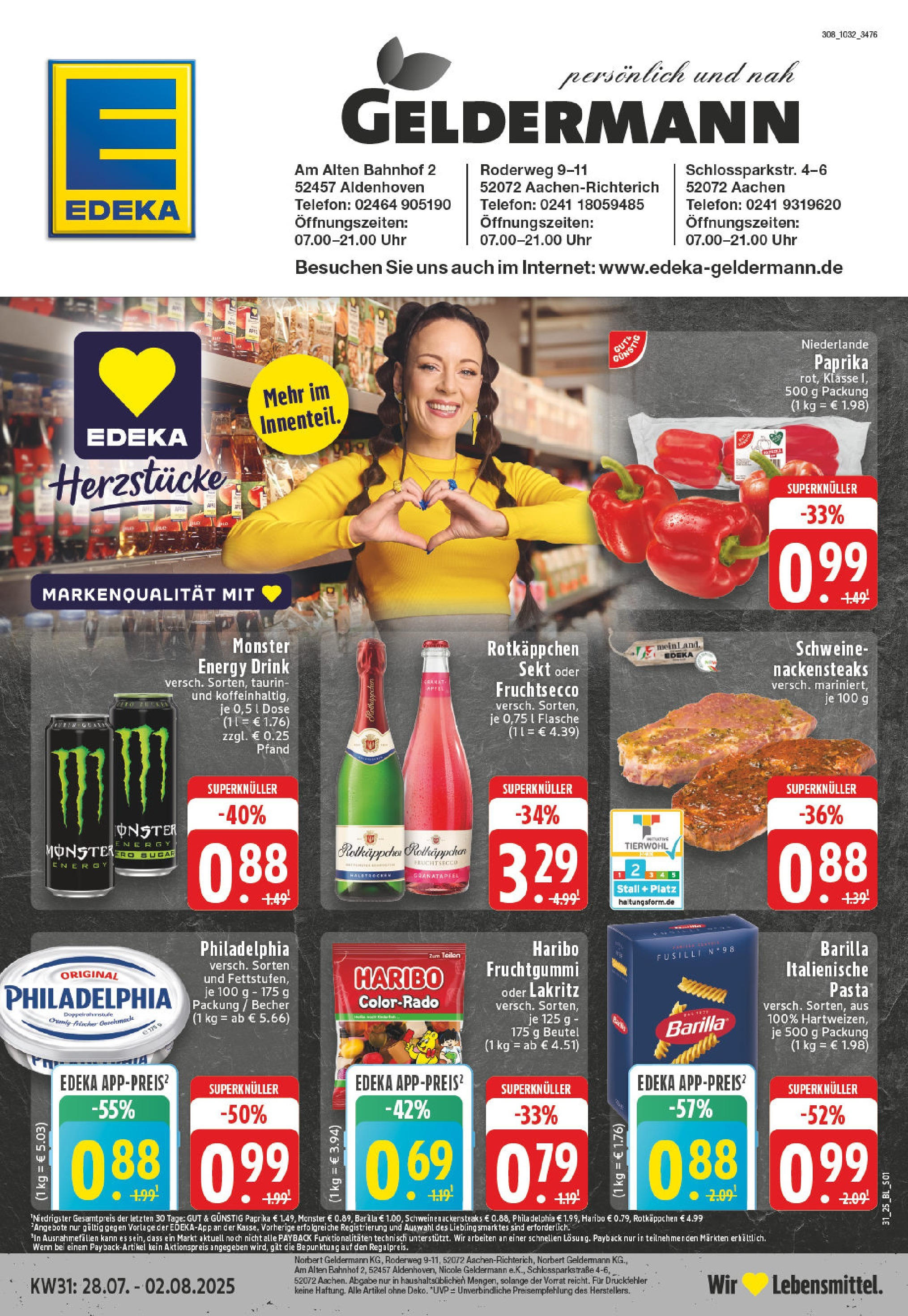 EDEKA Prospekt ab 27.07.2025 - Prospekt Aachen Online Vorschau von dem Prospekt des Geschäftes Edeka, gültig ab dem 27.07.2025