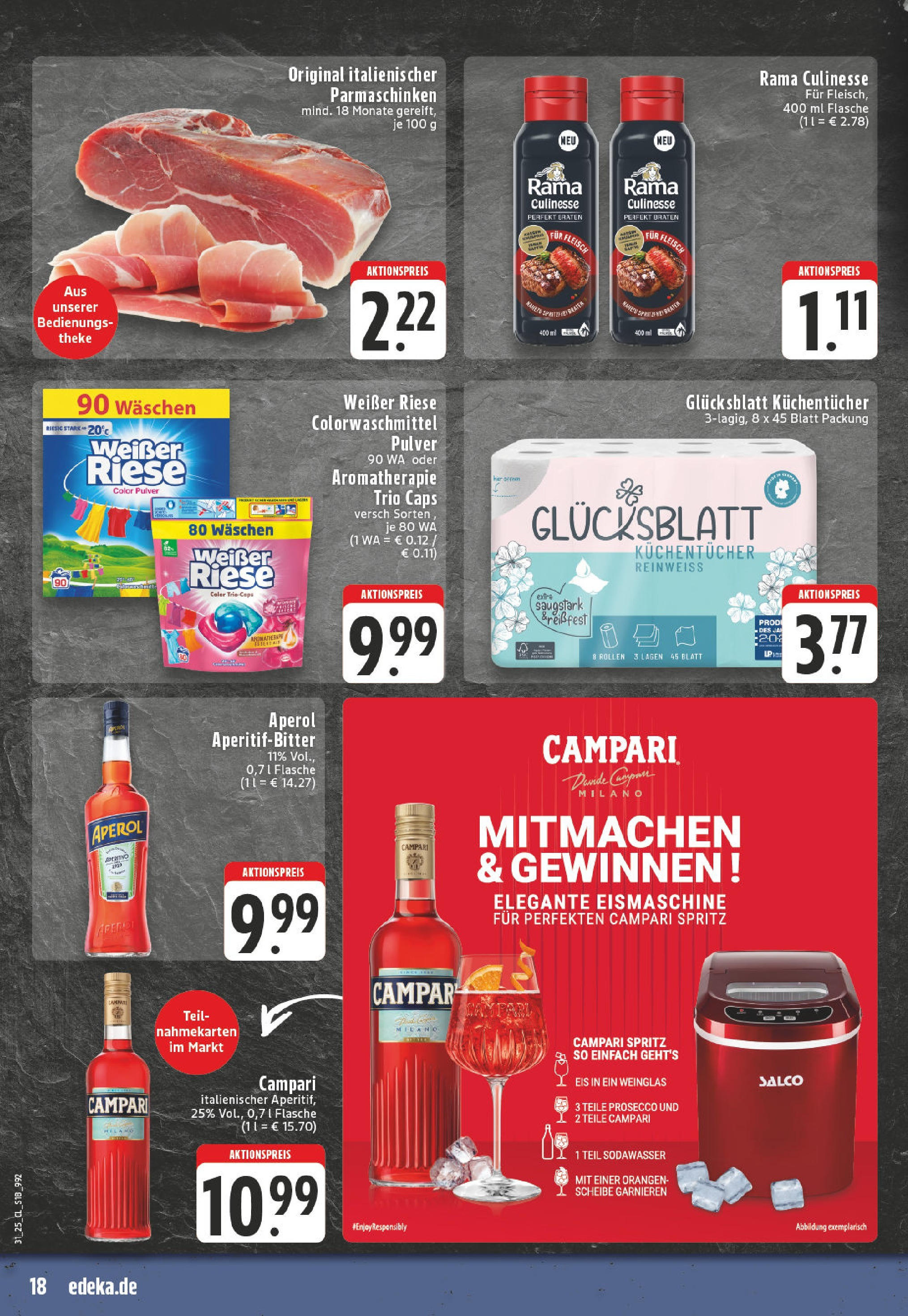Edeka prospekt Köln-Lindenthal	 (ab 27.07.2025) » Angebote Online | Seite: 18 | Produkte: Orangen, Prosecco, Fleisch, Eis