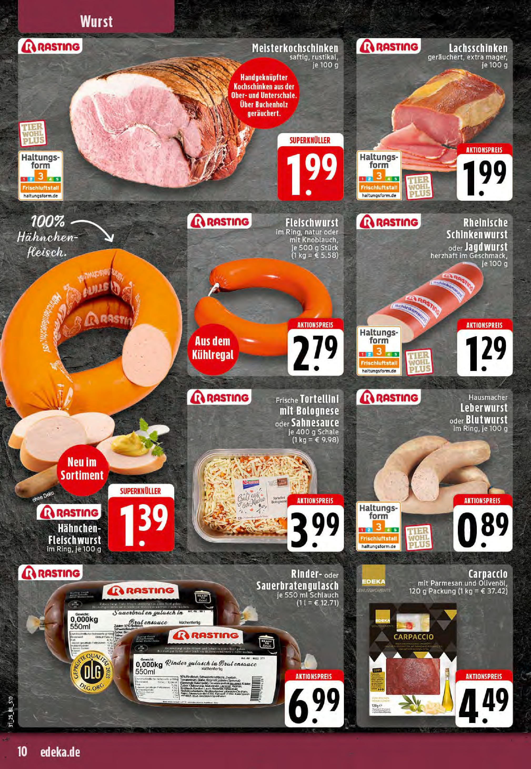 Edeka prospekt Dortmund-Eving (ab 27.07.2025) » Angebote Online | Seite: 10 | Produkte: Gewicht, Gulasch, Wurst, Schinken Edeka prospekt Dortmund-Eving (ab 27.07.2025) » Angebote Online | Seite: 10 | Produkte: Gewicht, Gulasch, Wurst, Schinken