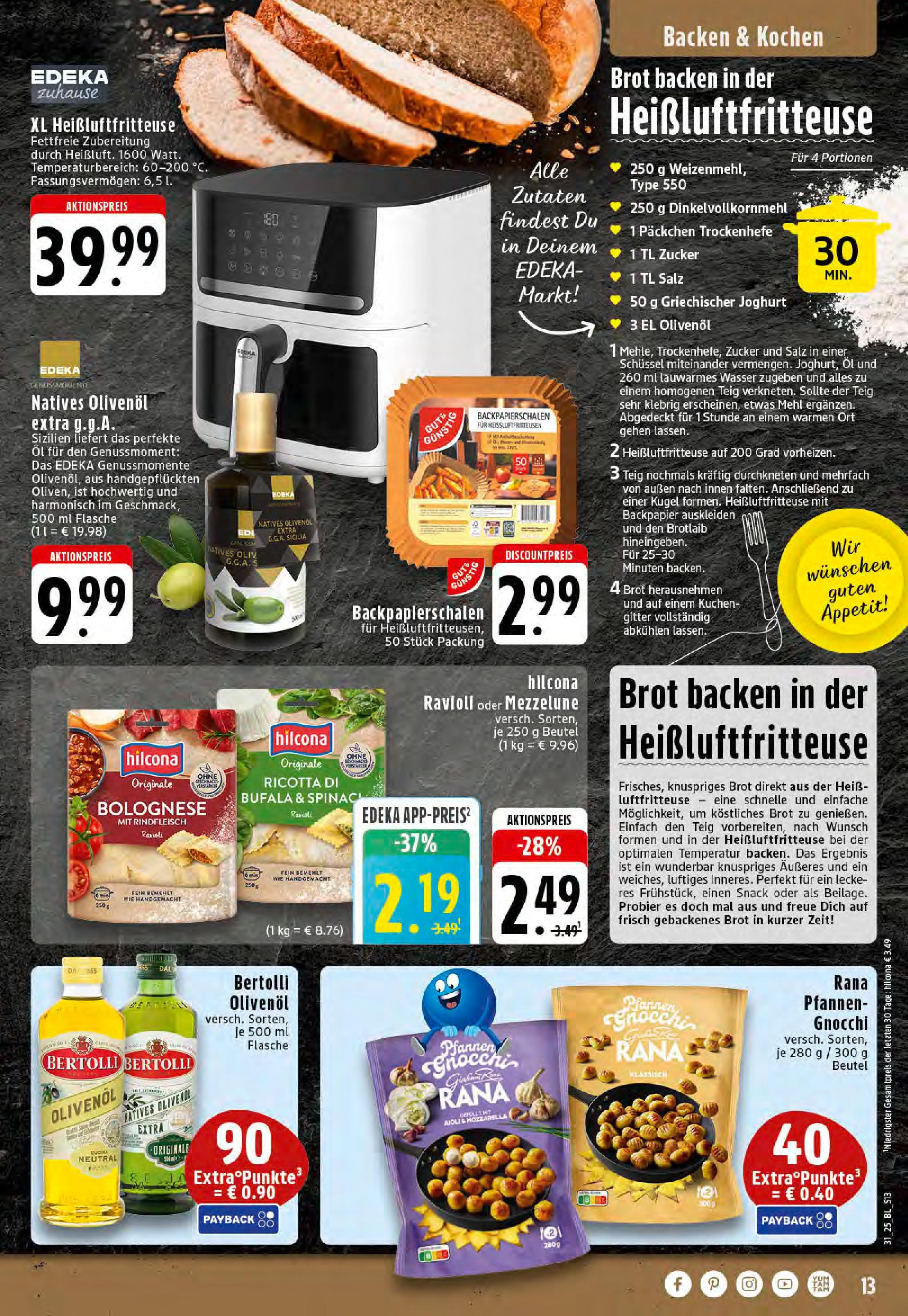 Edeka prospekt Dortmund-Eving (ab 27.07.2025) » Angebote Online | Seite: 13 | Produkte: Mozzarella, Bertolli olivenol, Salz, Heißluftfritteuse Edeka prospekt Dortmund-Eving (ab 27.07.2025) » Angebote Online | Seite: 13 | Produkte: Mozzarella, Bertolli olivenol, Salz, Heißluftfritteuse