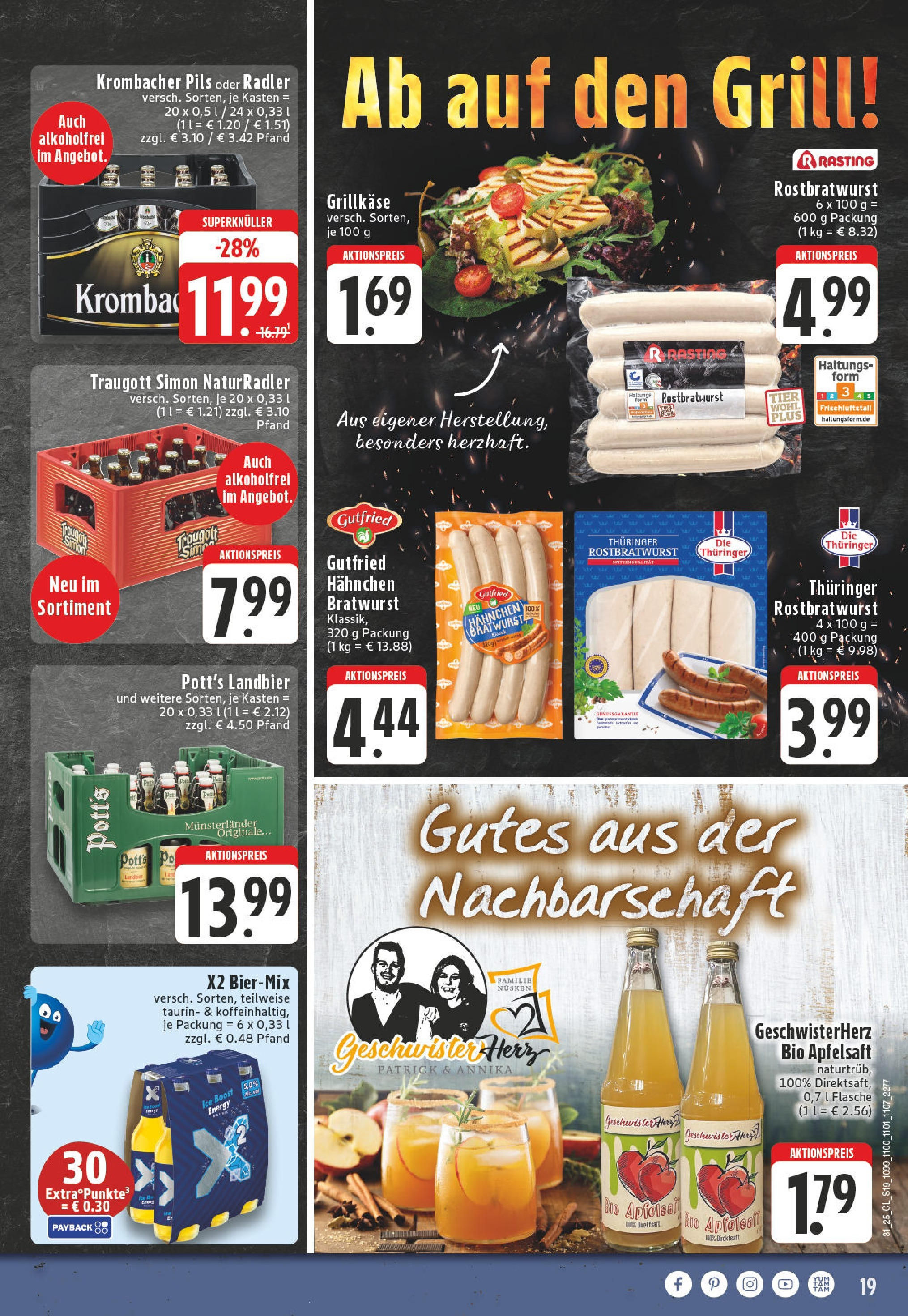 Edeka prospekt Dortmund (ab 27.07.2025) » Angebote Online | Seite: 19 | Produkte: Energy, Pils, Apfelsaft, Krombacher Edeka prospekt Dortmund (ab 27.07.2025) » Angebote Online | Seite: 19 | Produkte: Energy, Pils, Apfelsaft, Krombacher