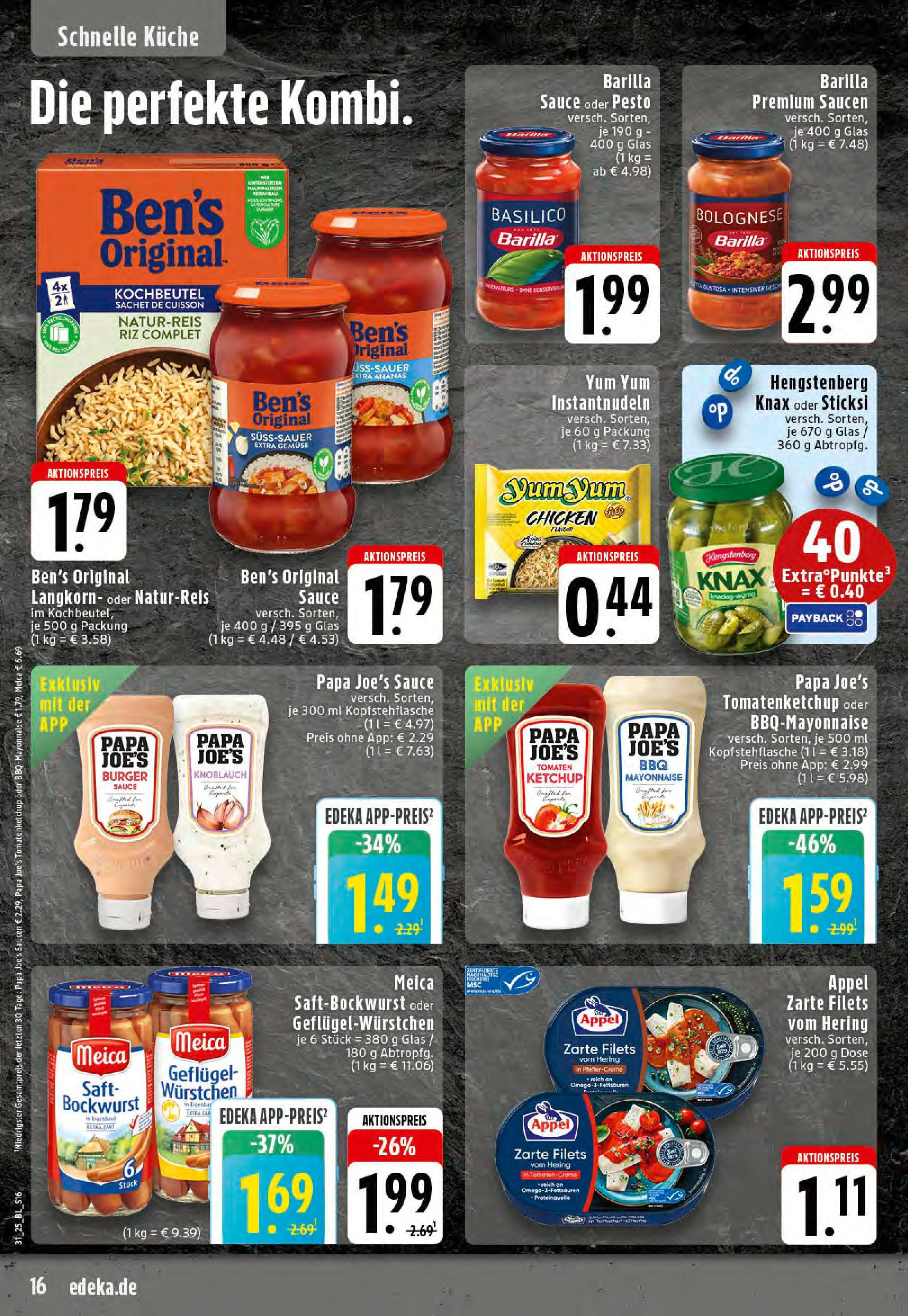 Edeka prospekt Dortmund-Eving (ab 27.07.2025) » Angebote Online | Seite: 16 | Produkte: Bockwurst, Küche, Burger, Meica Edeka prospekt Dortmund-Eving (ab 27.07.2025) » Angebote Online | Seite: 16 | Produkte: Bockwurst, Küche, Burger, Meica