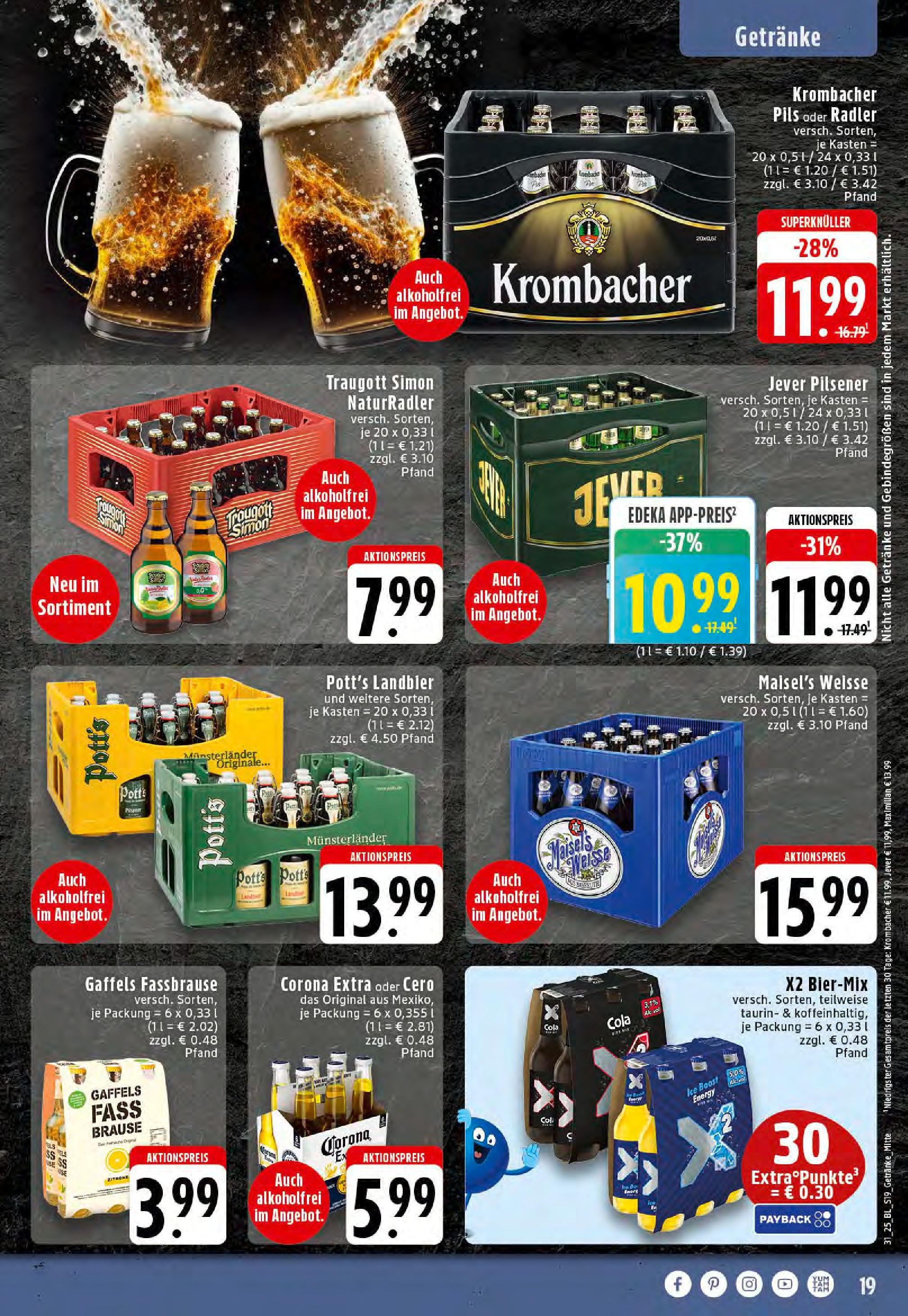 Edeka prospekt Dortmund-Eving (ab 27.07.2025) » Angebote Online | Seite: 19 | Produkte: Energy, Krombacher alkoholfrei, Jever, Fassbrause Edeka prospekt Dortmund-Eving (ab 27.07.2025) » Angebote Online | Seite: 19 | Produkte: Energy, Krombacher alkoholfrei, Jever, Fassbrause