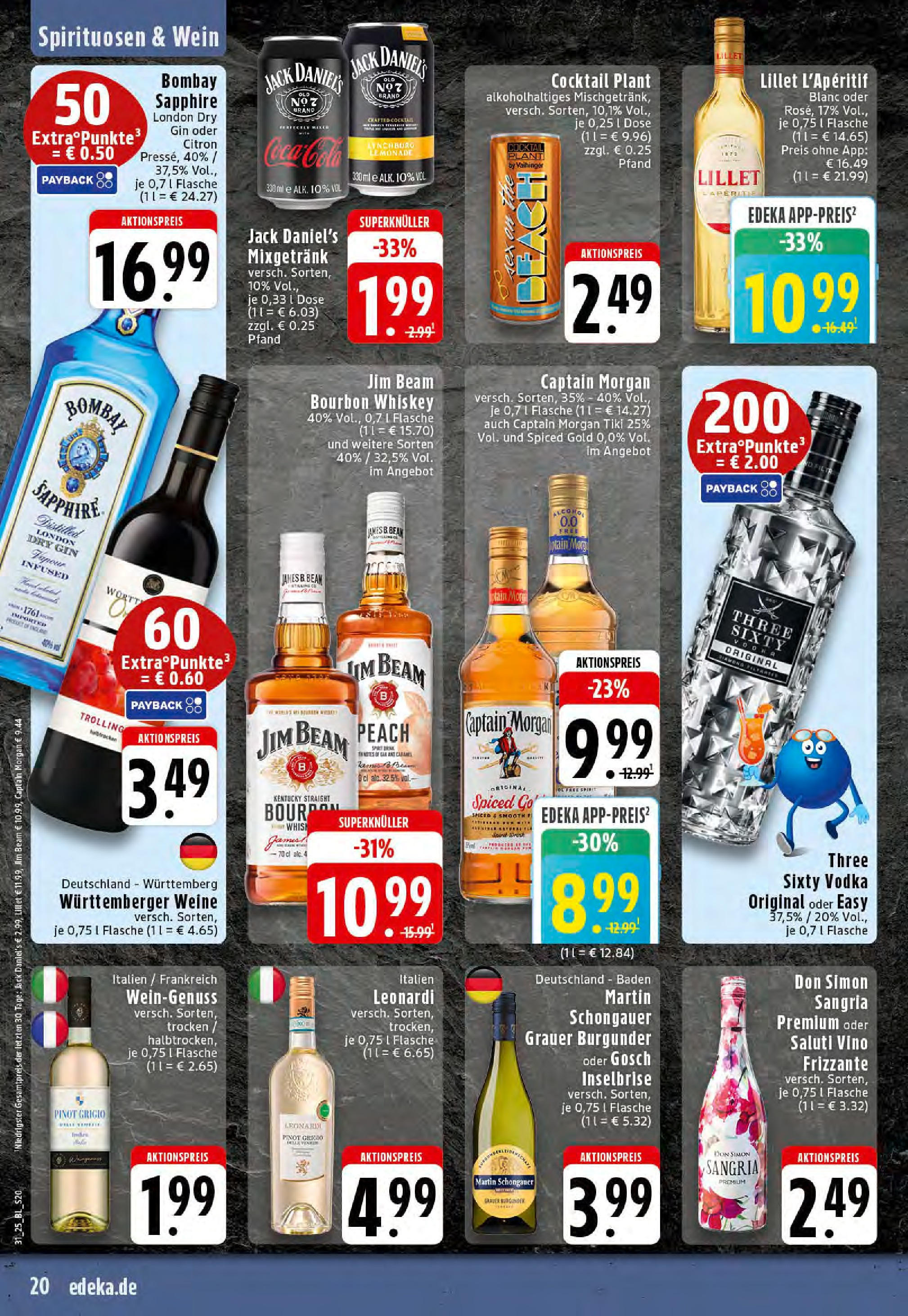 Edeka prospekt Dortmund-Eving (ab 27.07.2025) » Angebote Online | Seite: 20 | Produkte: Jack Daniel's, Lillet, Wein, Bourbon Edeka prospekt Dortmund-Eving (ab 27.07.2025) » Angebote Online | Seite: 20 | Produkte: Jack Daniel's, Lillet, Wein, Bourbon