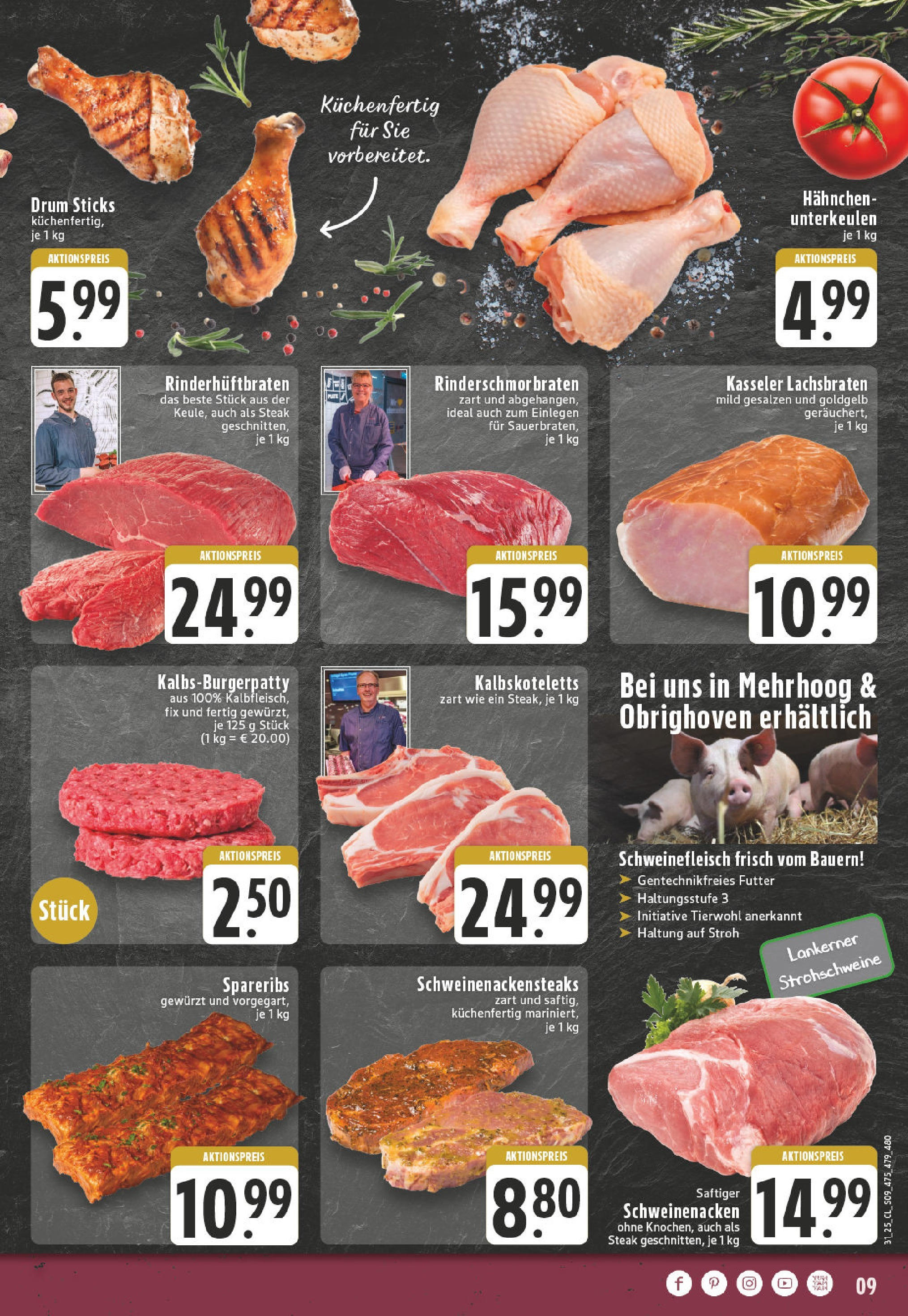 Edeka prospekt Wesel-Lackhausen (ab 27.07.2025) » Angebote Online | Seite: 9 | Produkte: Hahnchen, Burger, Schweinenacken, Steak Edeka prospekt Wesel-Lackhausen (ab 27.07.2025) » Angebote Online | Seite: 9 | Produkte: Hahnchen, Burger, Schweinenacken, Steak