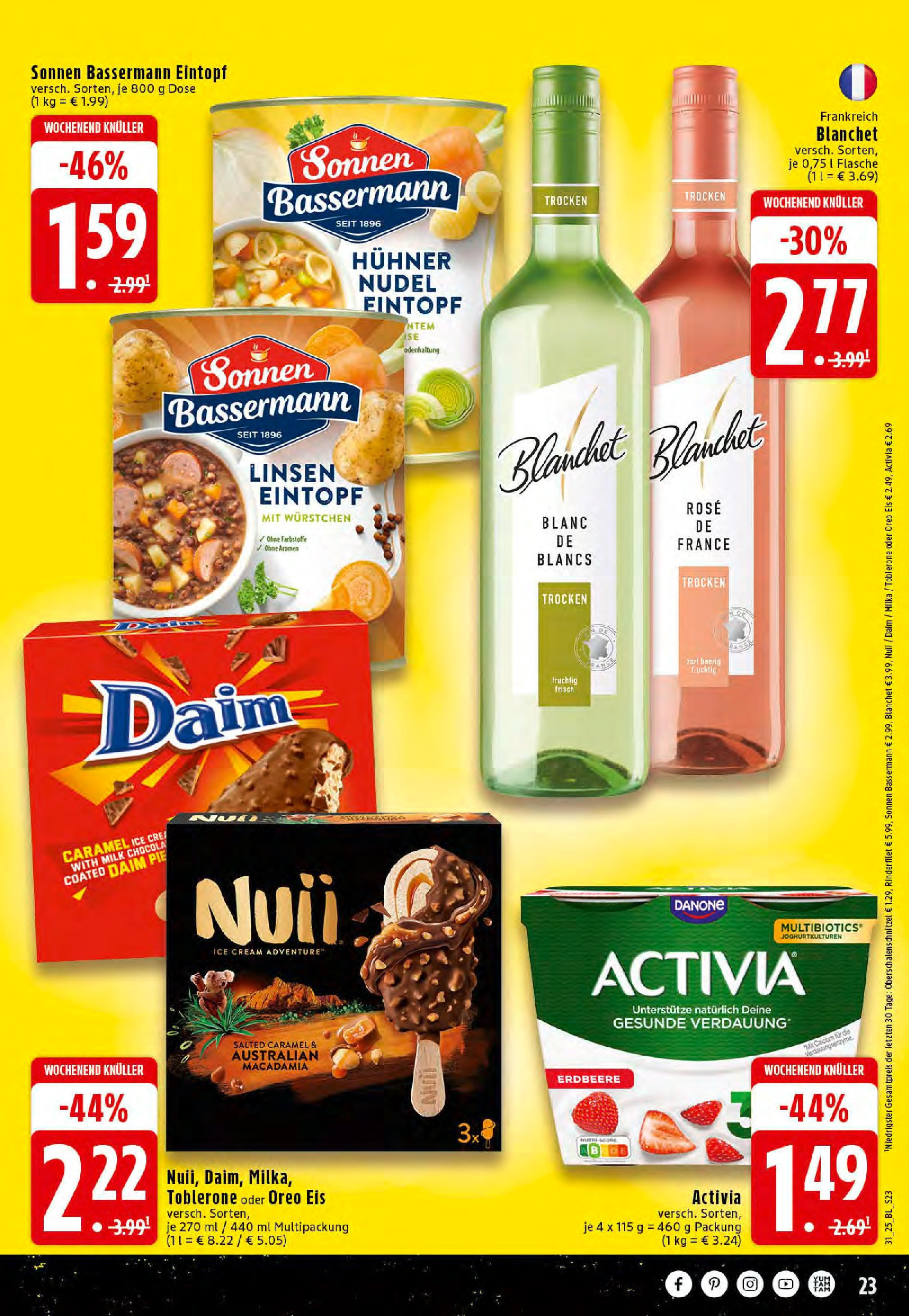 Edeka prospekt Dortmund-Eving (ab 27.07.2025) » Angebote Online | Seite: 23 | Produkte: Activia, Rinderfilet, Milka, Eis Edeka prospekt Dortmund-Eving (ab 27.07.2025) » Angebote Online | Seite: 23 | Produkte: Activia, Rinderfilet, Milka, Eis