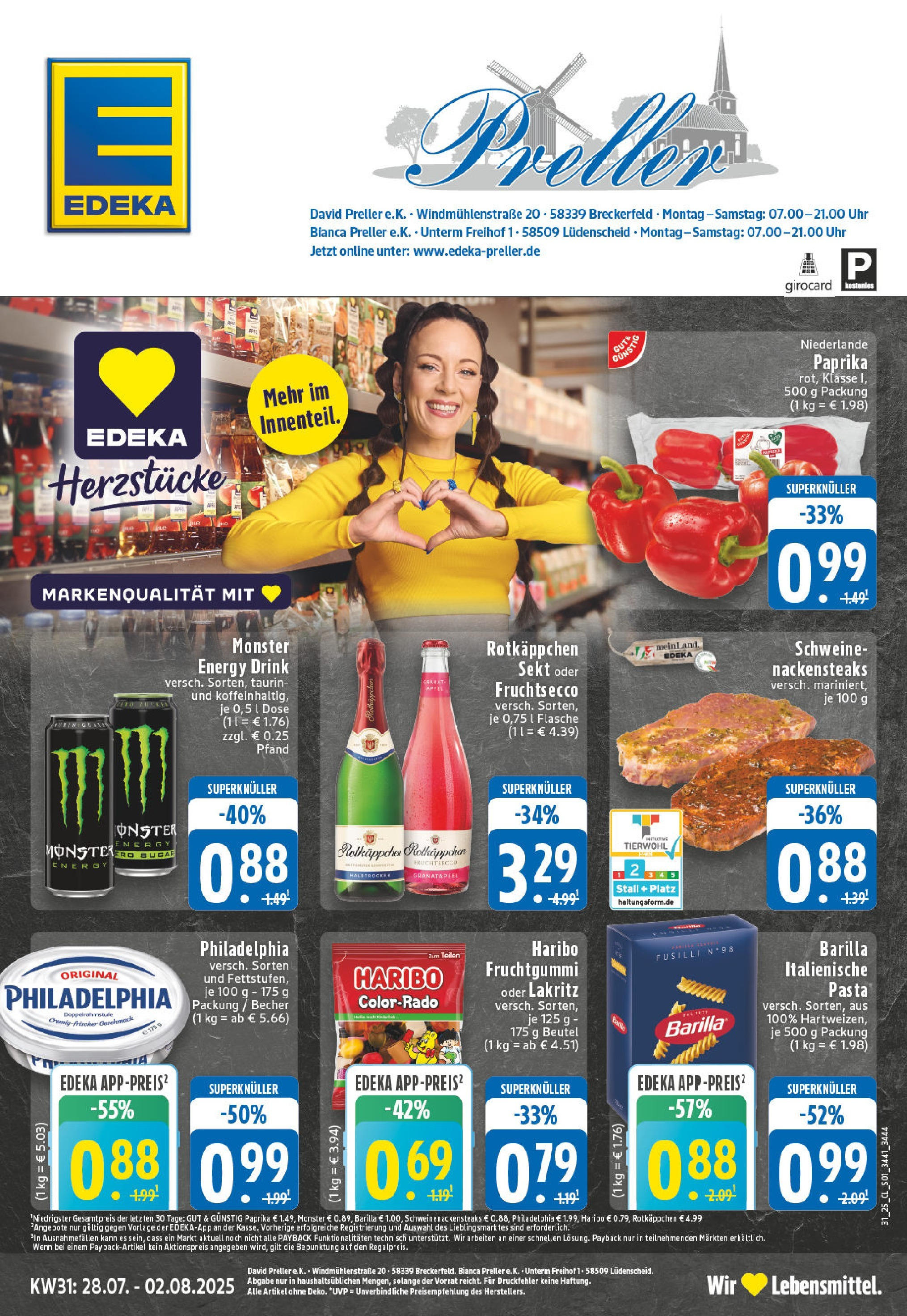 EDEKA Prospekt ab 27.07.2025 - Prospekt Luedenscheid Online Vorschau von dem Prospekt des Geschäftes Edeka, gültig ab dem 27.07.2025