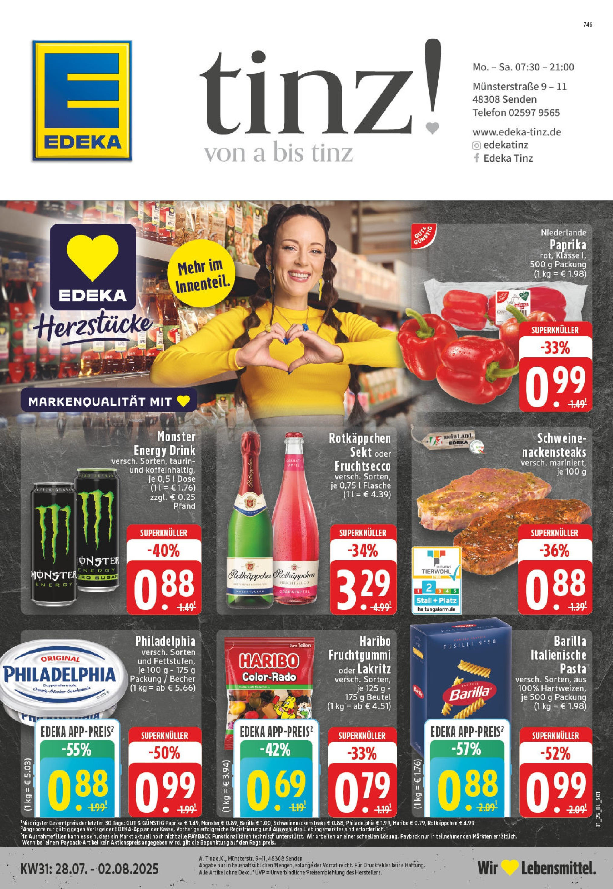 EDEKA Prospekt ab 27.07.2025 - Prospekt Senden Online Vorschau von dem Prospekt des Geschäftes Edeka, gültig ab dem 27.07.2025