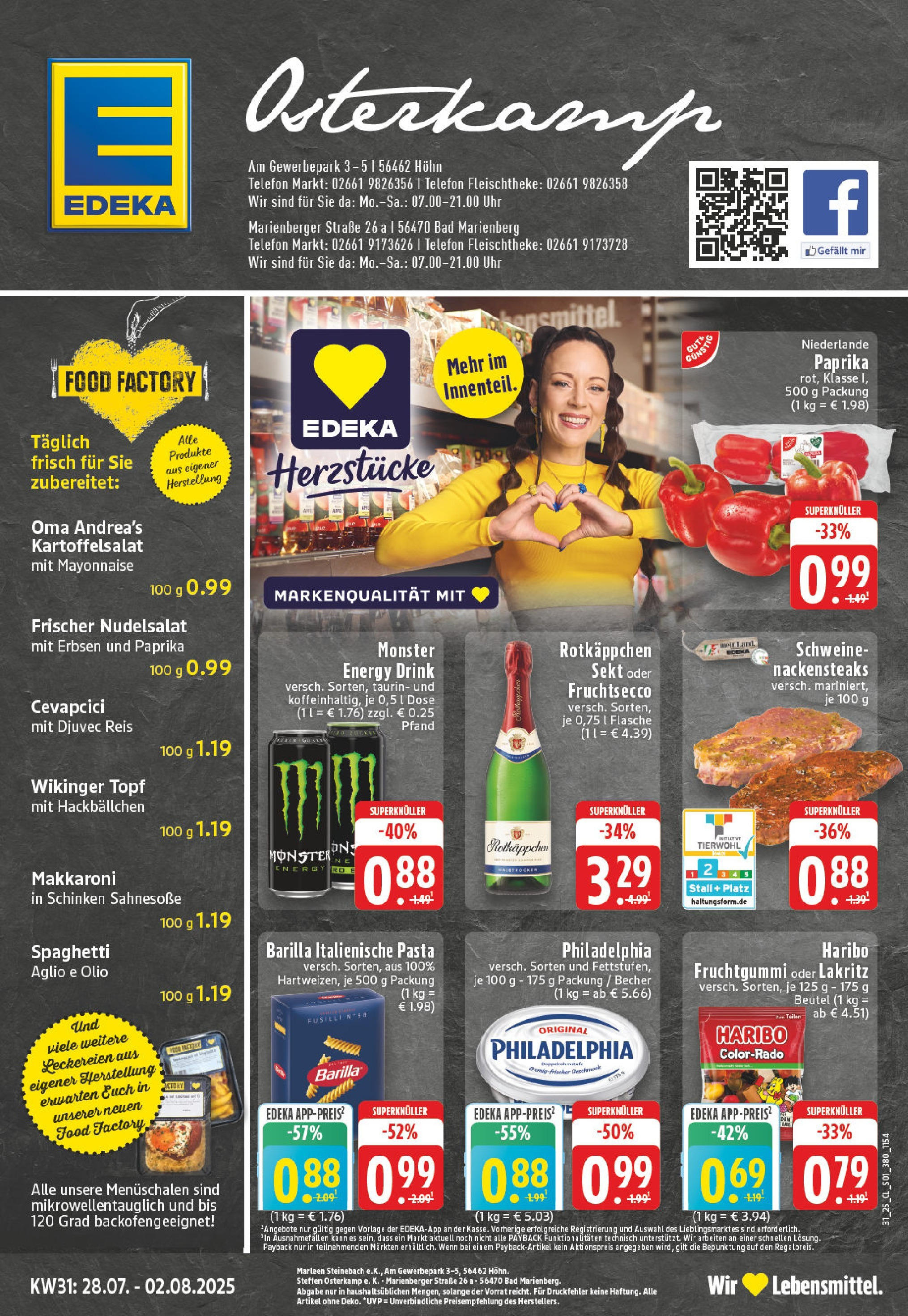 EDEKA Prospekt ab 27.07.2025 - Prospekt Bad Marienberg Online Vorschau von dem Prospekt des Geschäftes Edeka, gültig ab dem 27.07.2025