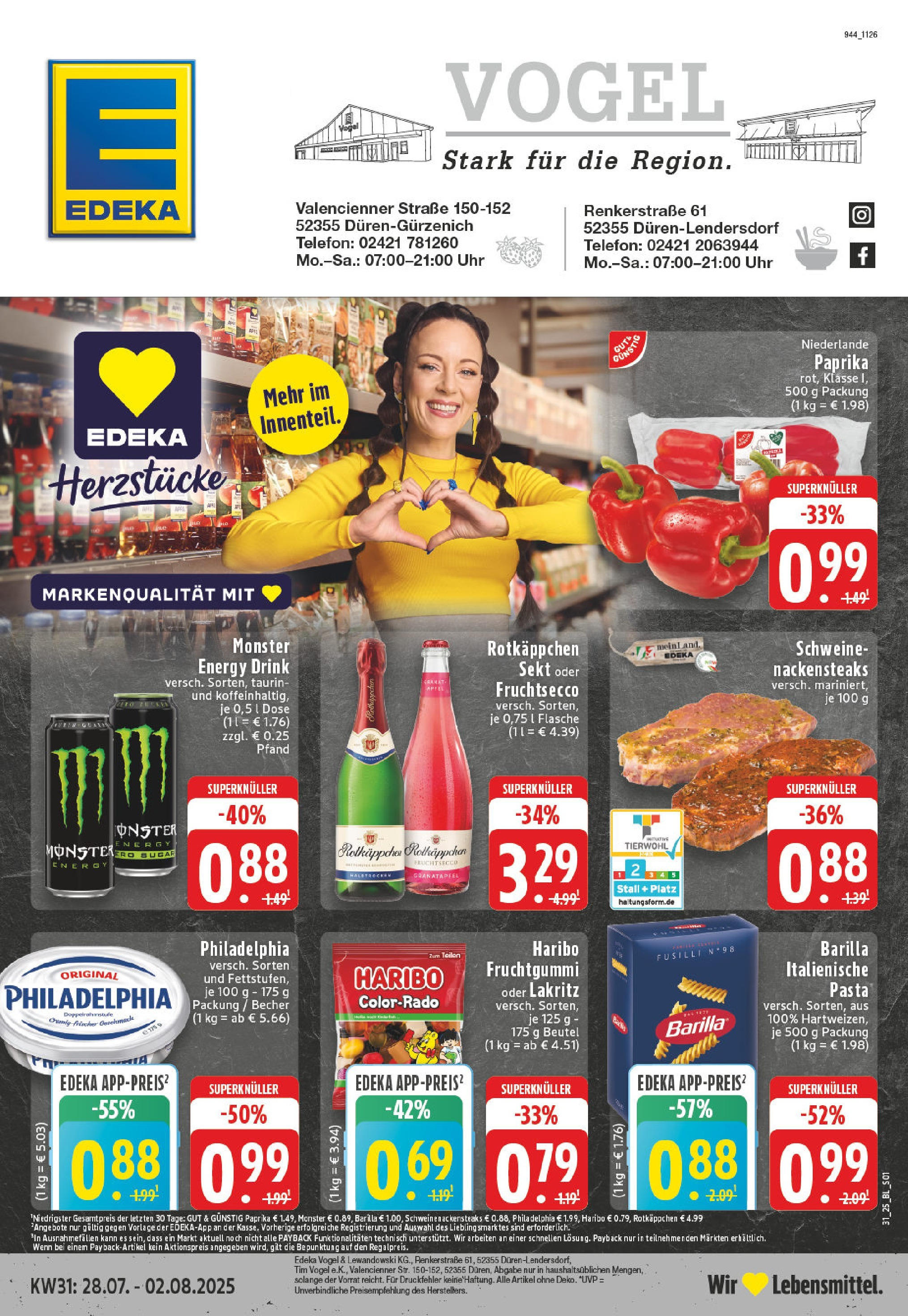 EDEKA Prospekt ab 27.07.2025 - Prospekt Düren Online Vorschau von dem Prospekt des Geschäftes Edeka, gültig ab dem 27.07.2025