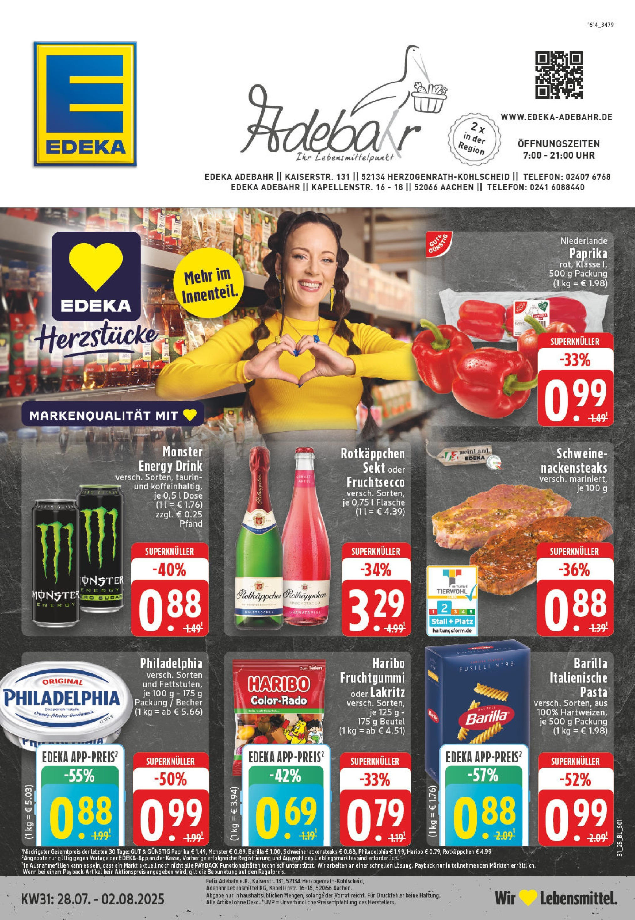 EDEKA Prospekt ab 27.07.2025 - Prospekt Herzogenrath Online Vorschau von dem Prospekt des Geschäftes Edeka, gültig ab dem 27.07.2025