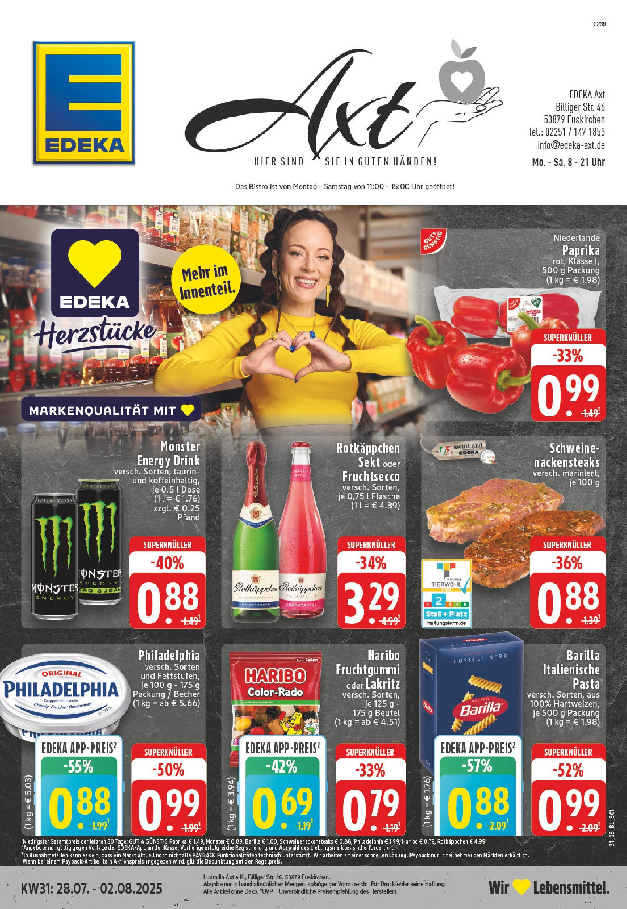 EDEKA Prospekt ab 27.07.2025 - Prospekt Euskirchen Online Vorschau von dem Prospekt des Geschäftes Edeka, gültig ab dem 27.07.2025