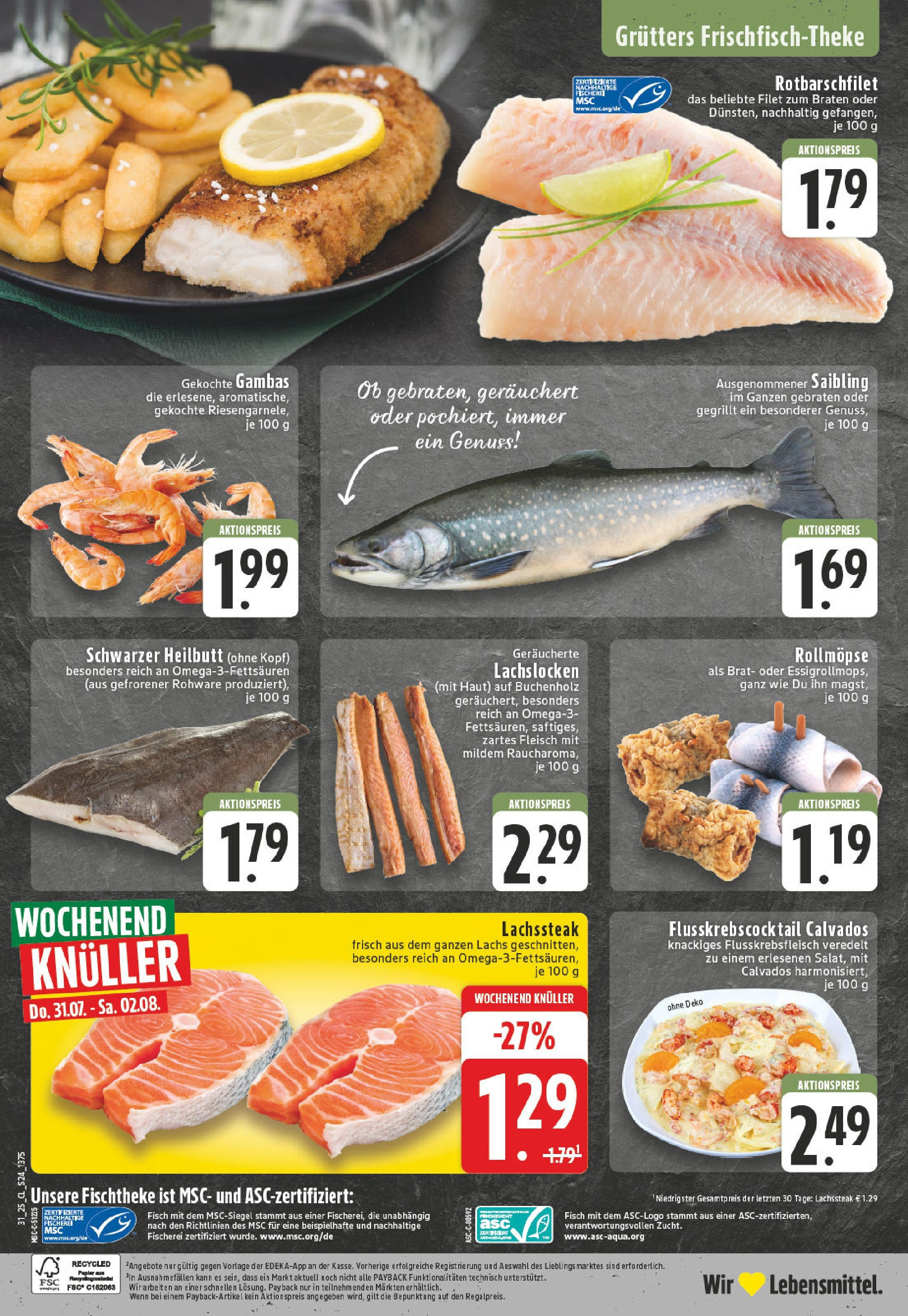 Edeka prospekt Witten-Herbede	 (ab 27.07.2025) » Angebote Online | Seite: 24 | Produkte: Fisch, Lachs, Fleisch