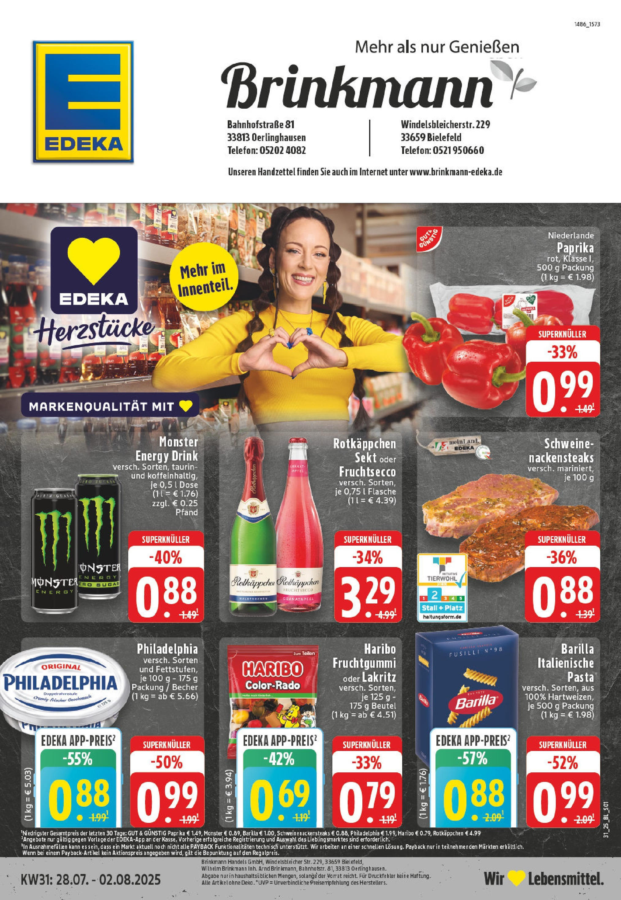 EDEKA Prospekt ab 27.07.2025 - Prospekt Bielefeld Online Vorschau von dem Prospekt des Geschäftes Edeka, gültig ab dem 27.07.2025