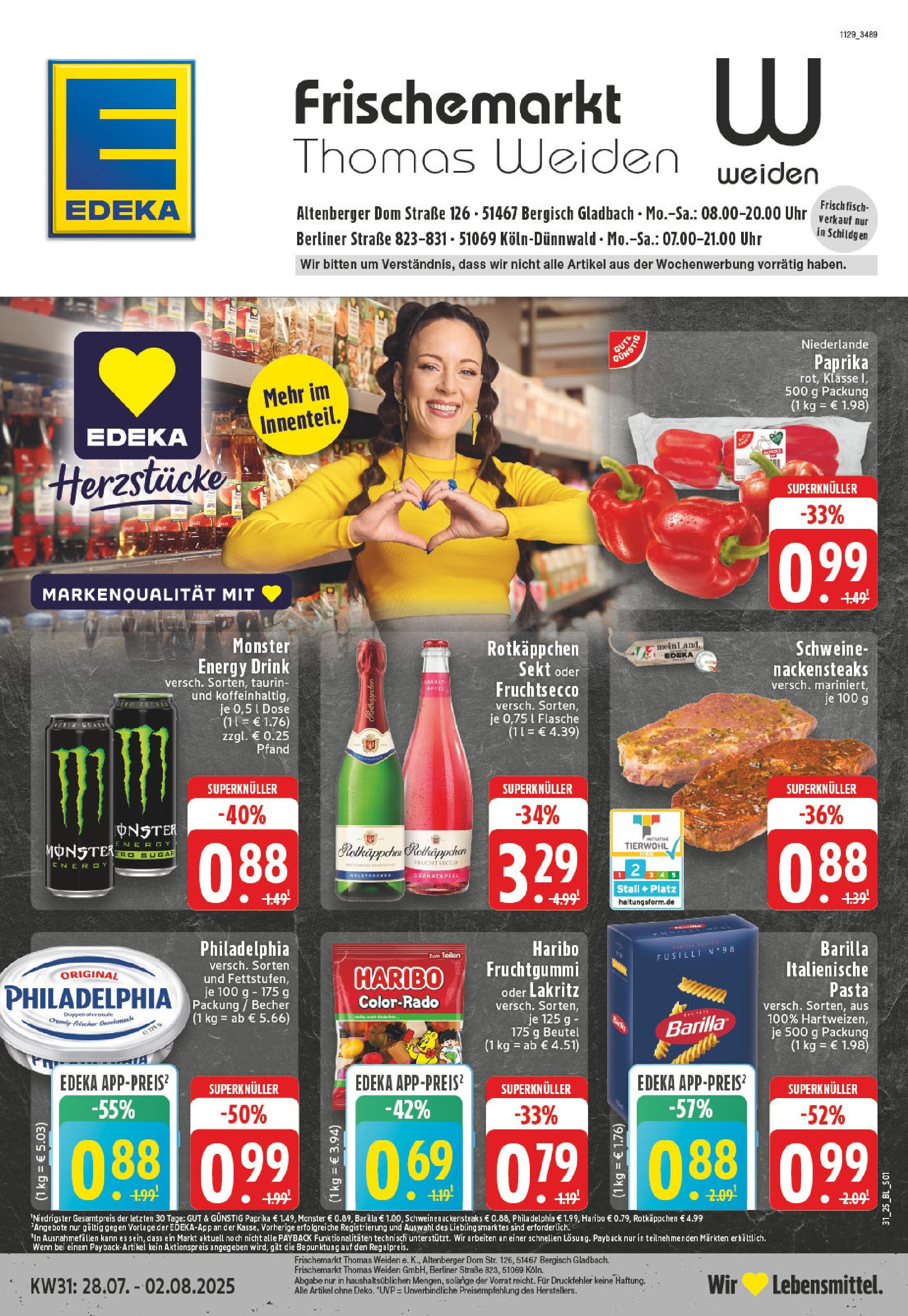 EDEKA Prospekt ab 27.07.2025 - Prospekt Bergisch Gladbach Online Vorschau von dem Prospekt des Geschäftes Edeka, gültig ab dem 27.07.2025