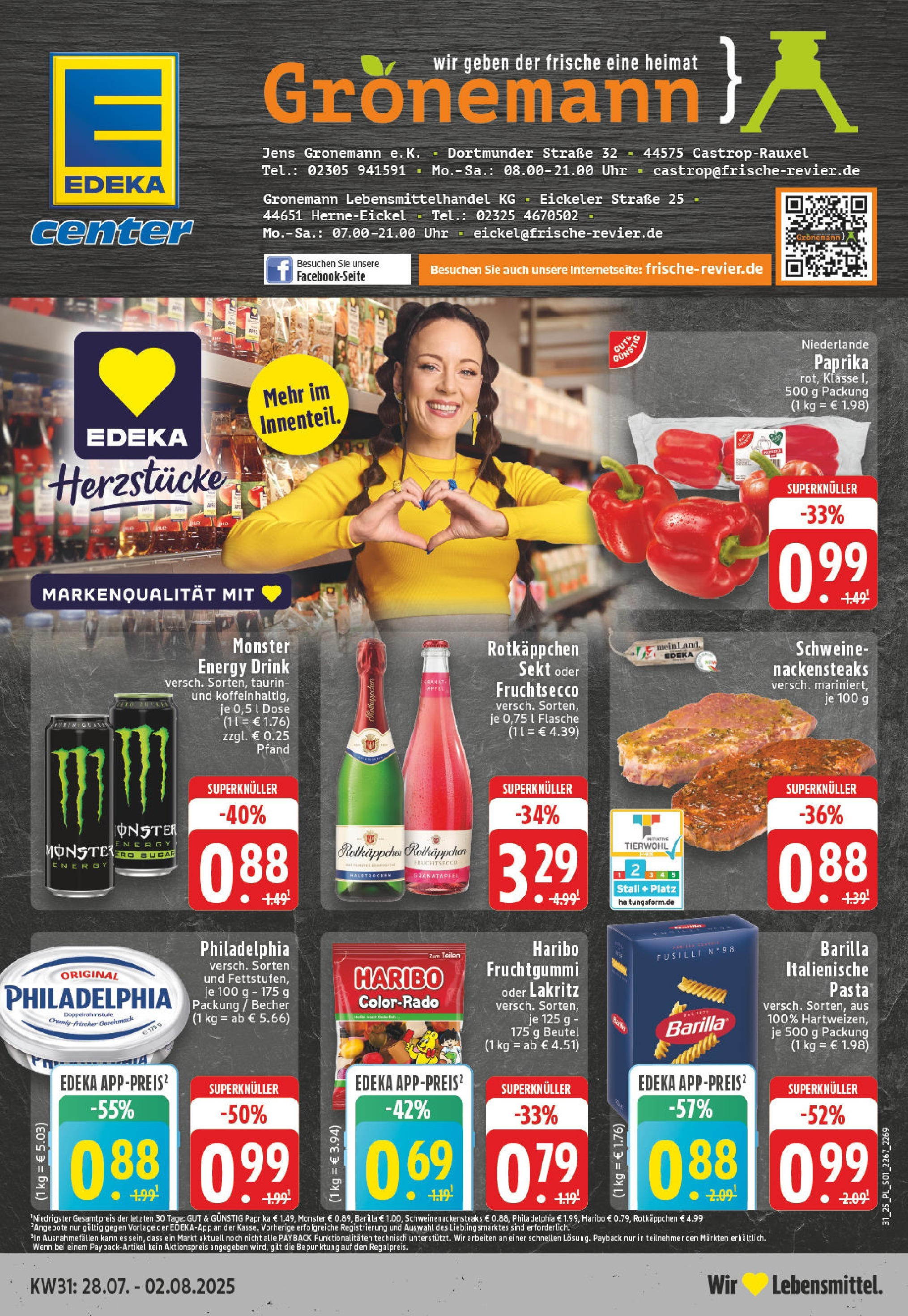EDEKA Prospekt ab 27.07.2025 - Prospekt Castrop-Rauxel Online Vorschau von dem Prospekt des Geschäftes Edeka, gültig ab dem 27.07.2025