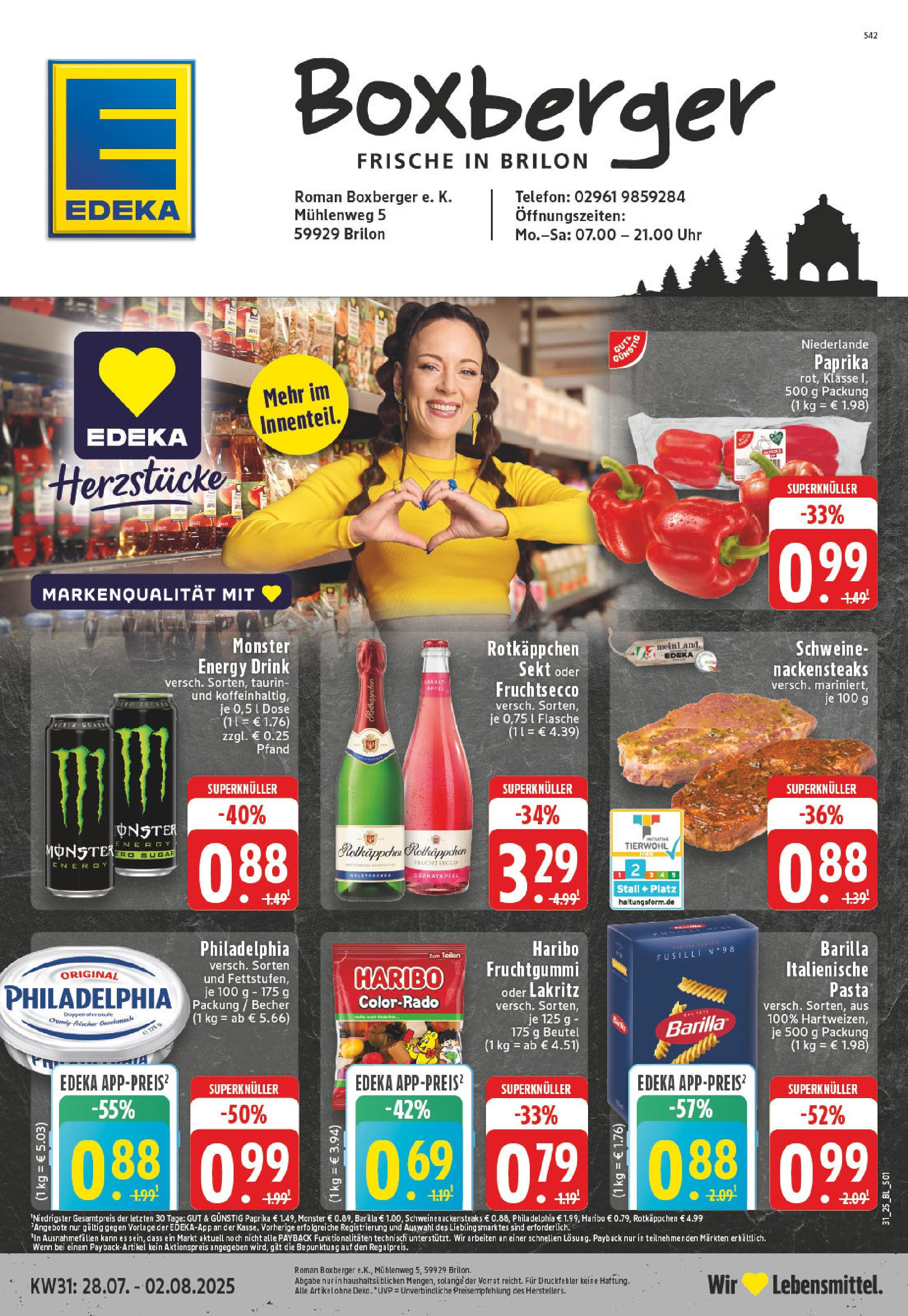 EDEKA Prospekt ab 27.07.2025 - Prospekt Brilon Online Vorschau von dem Prospekt des Geschäftes Edeka, gültig ab dem 27.07.2025