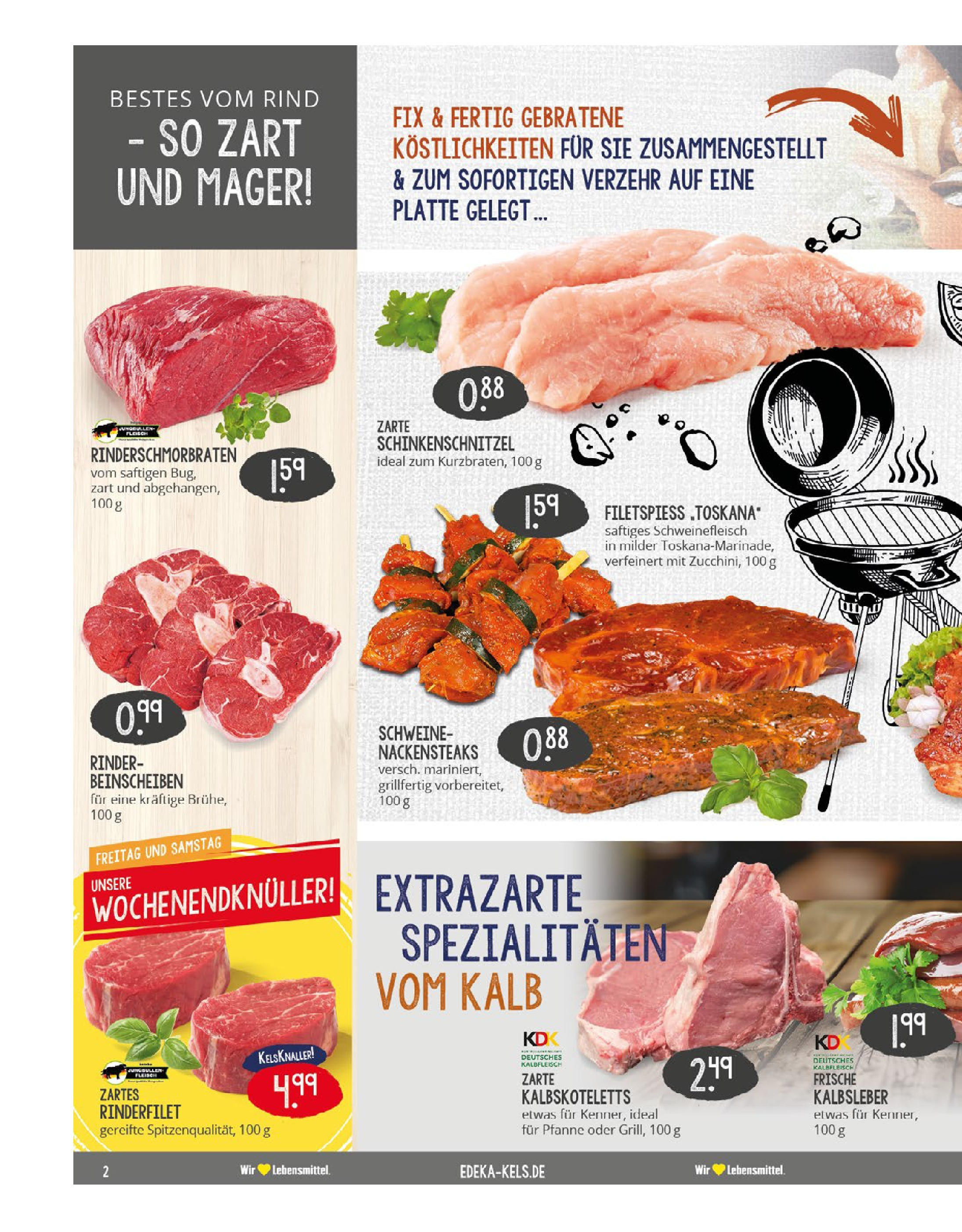 Edeka prospekt Mülheim A. D. Ruhr	 (ab 27.07.2025) » Angebote Online | Seite: 2 | Produkte: Nackensteaks, Rinderfilet, Kalbsleber, Fleisch