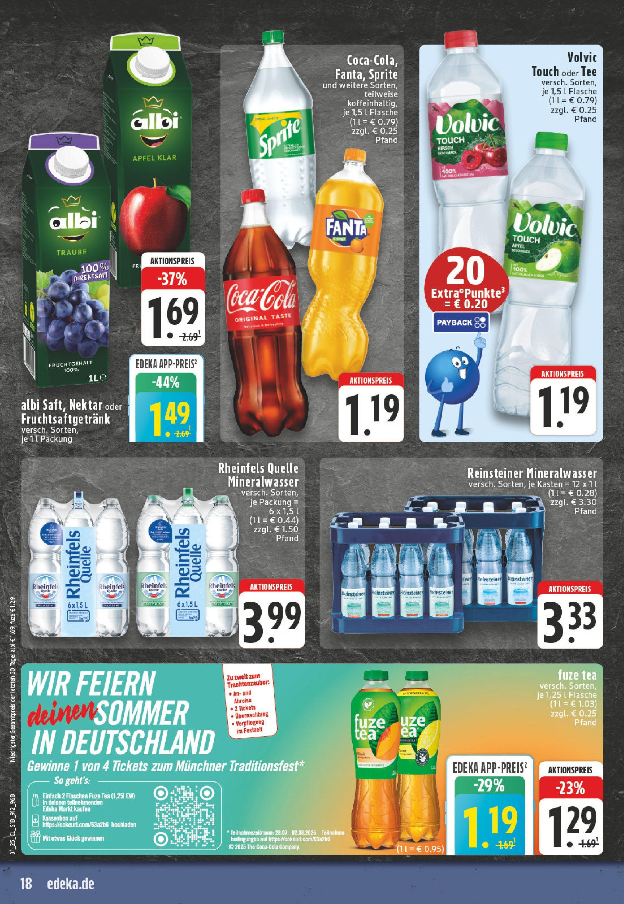 Edeka prospekt Beckum (ab 27.07.2025) » Angebote Online | Seite: 18 | Produkte: Fuze tea, Fanta, Mineralwasser, Tee Edeka prospekt Beckum (ab 27.07.2025) » Angebote Online | Seite: 18 | Produkte: Fuze tea, Fanta, Mineralwasser, Tee