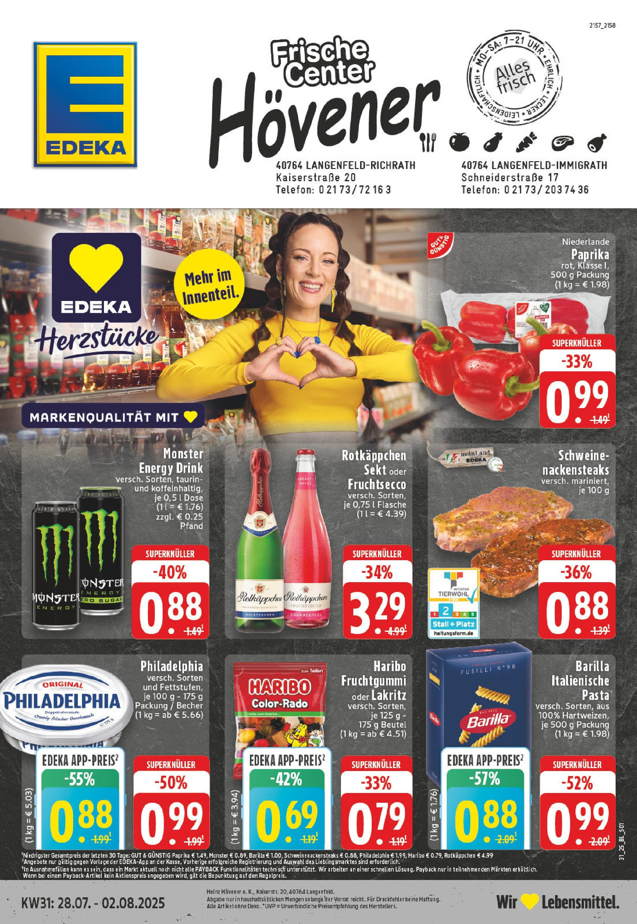 EDEKA Prospekt ab 27.07.2025 - Prospekt Langenfeld - Richrath Online Vorschau von dem Prospekt des Geschäftes Edeka, gültig ab dem 27.07.2025