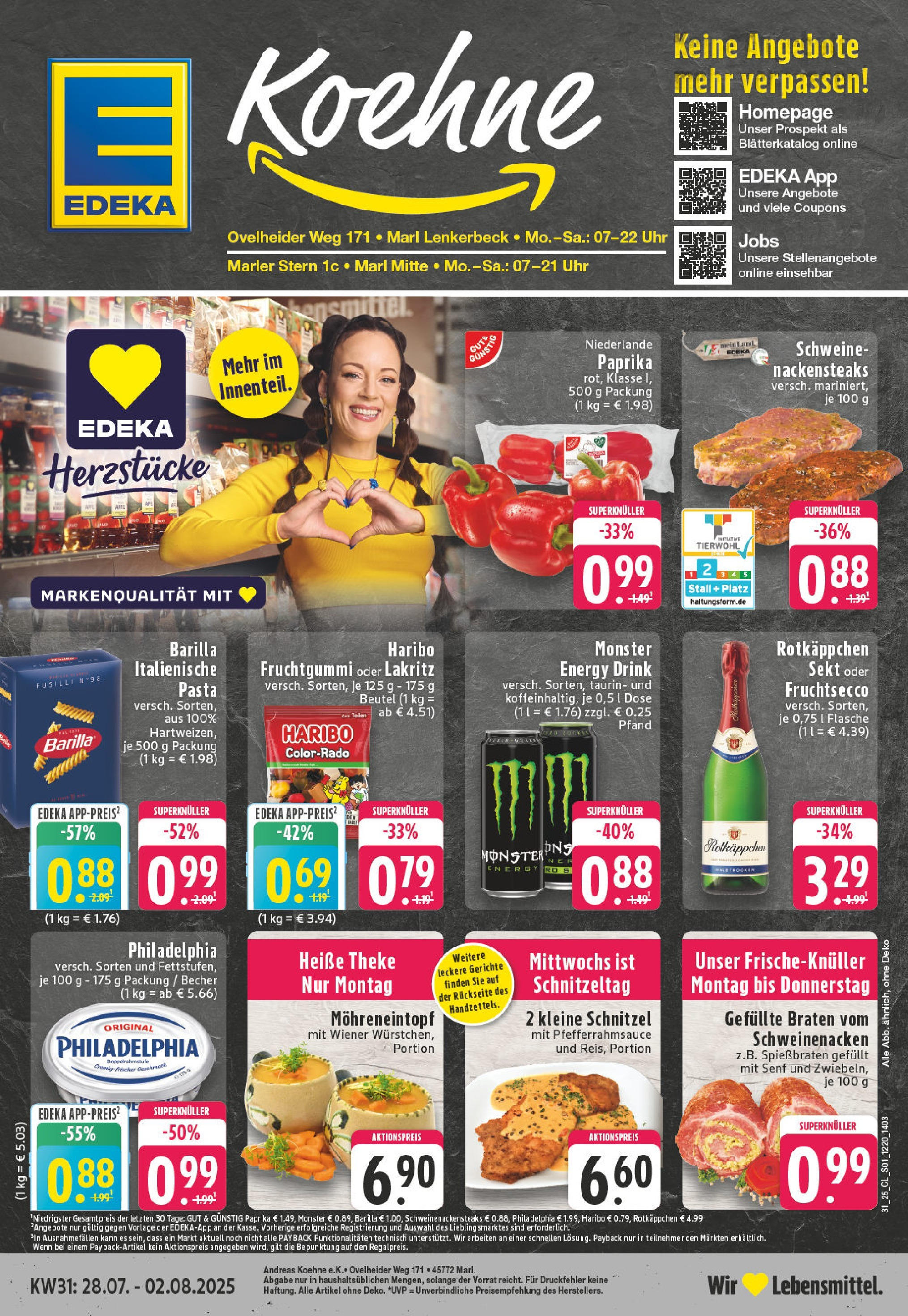 EDEKA Prospekt ab 27.07.2025 - Prospekt Marl Online Vorschau von dem Prospekt des Geschäftes Edeka, gültig ab dem 27.07.2025