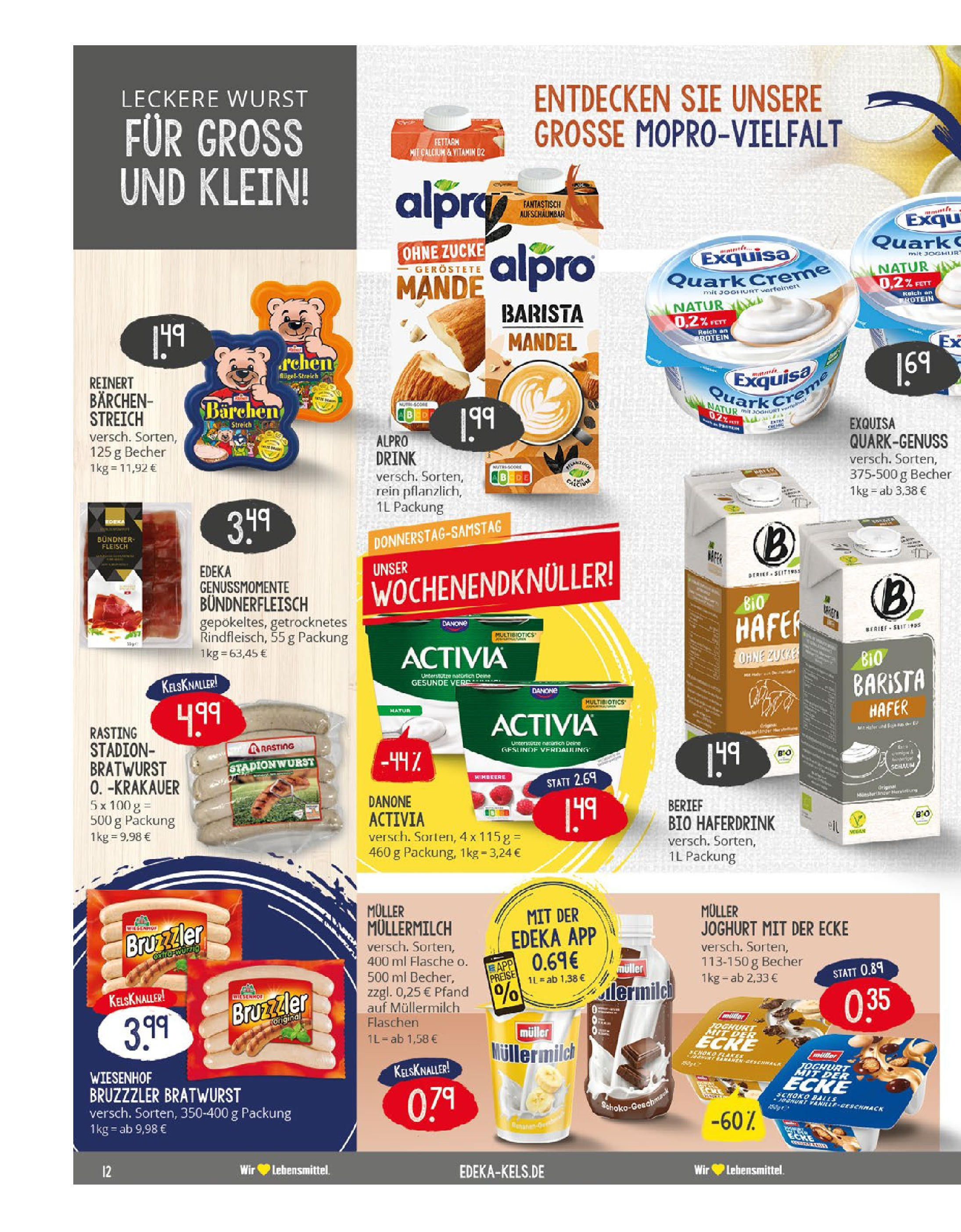 Edeka prospekt Mülheim A. D. Ruhr	 (ab 27.07.2025) » Angebote Online | Seite: 12 | Produkte: Activia, Joghurt, Exquisa, Müllermilch