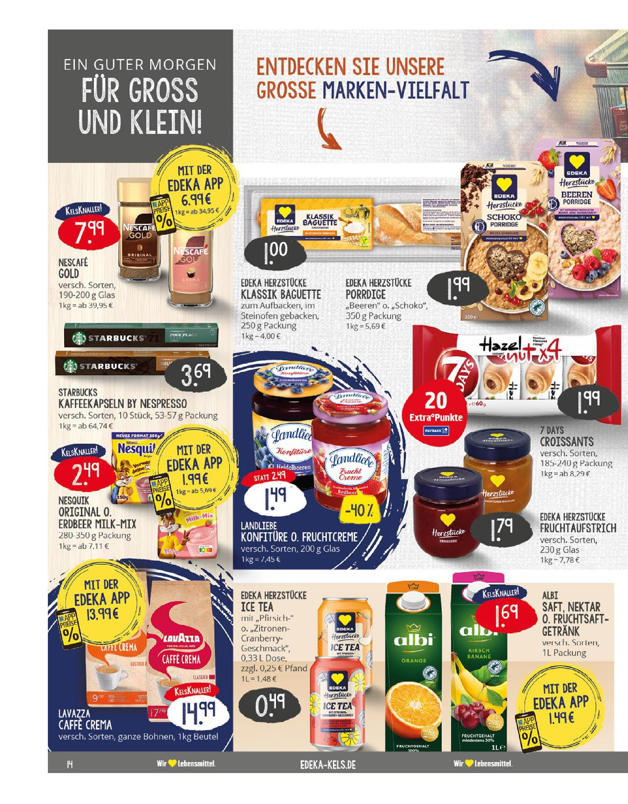 Edeka prospekt Mülheim A. D. Ruhr	 (ab 27.07.2025) » Angebote Online | Seite: 14 | Produkte: Lavazza, Starbucks, Heidelbeeren, Fruchtsaft