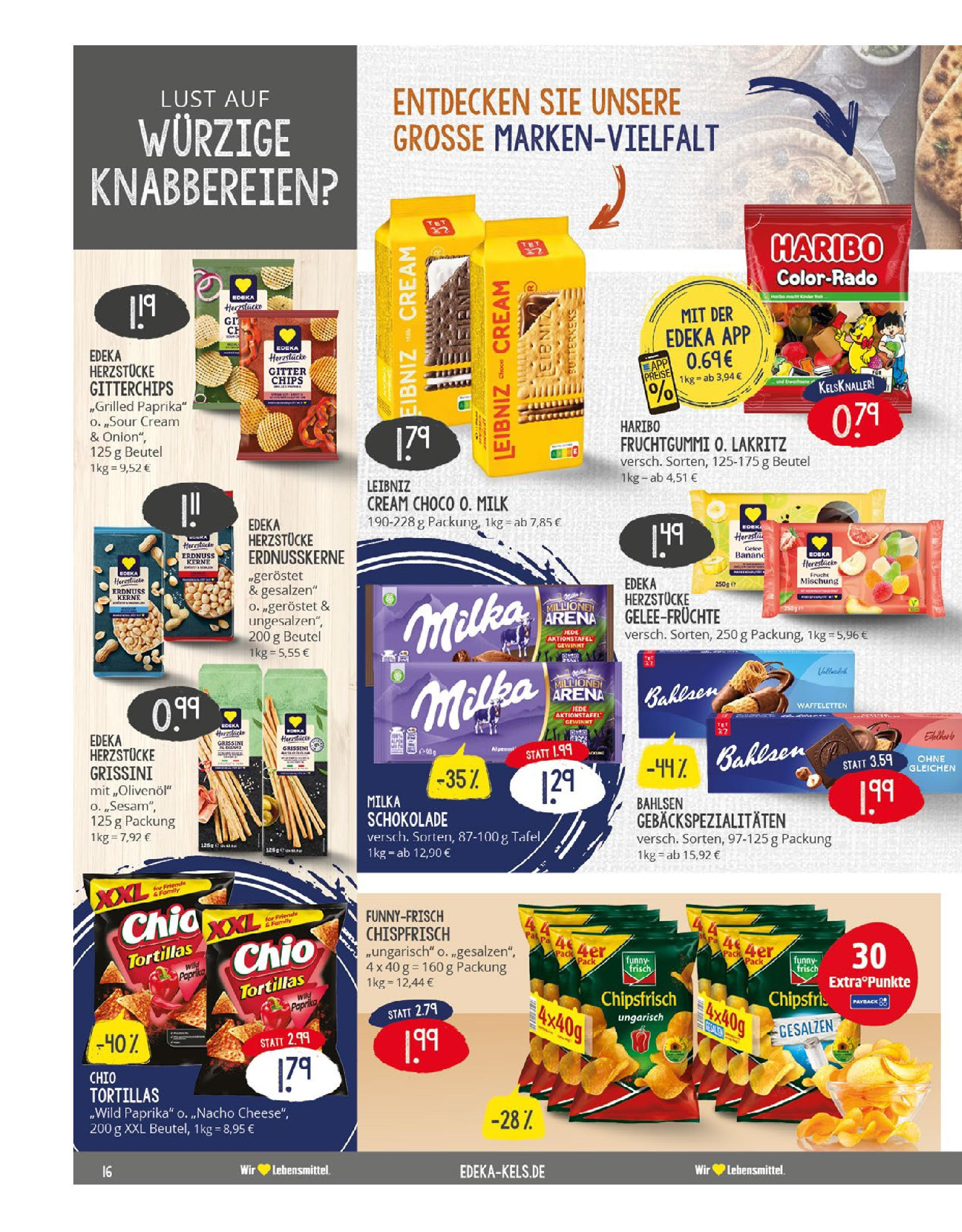 Edeka prospekt Mülheim A. D. Ruhr	 (ab 27.07.2025) » Angebote Online | Seite: 16 | Produkte: Milka schokolade, Funny frisch, Paprika, Chips
