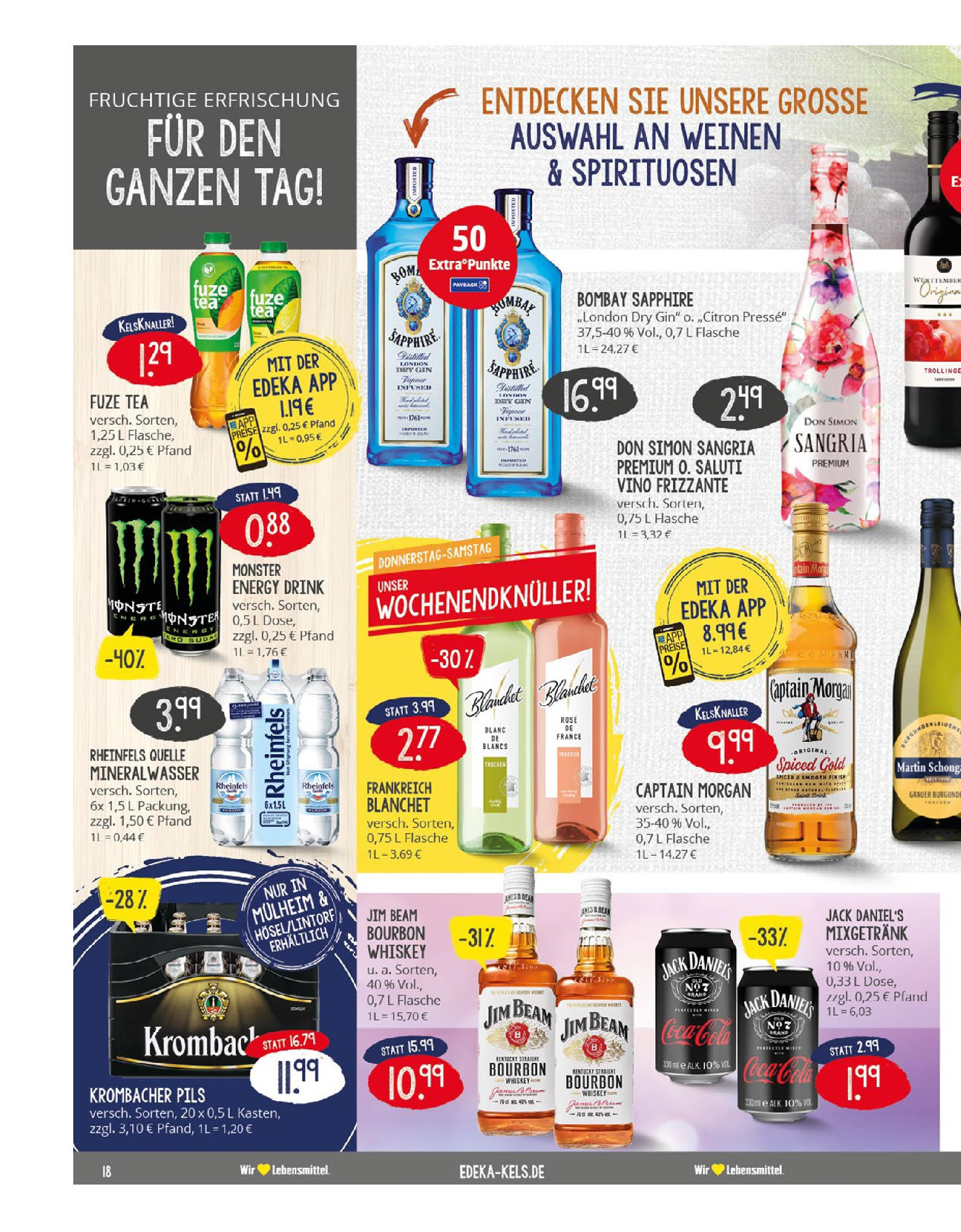 Edeka prospekt Mülheim A. D. Ruhr	 (ab 27.07.2025) » Angebote Online | Seite: 18 | Produkte: Cola, Pils, Jack Daniel's, Krombacher