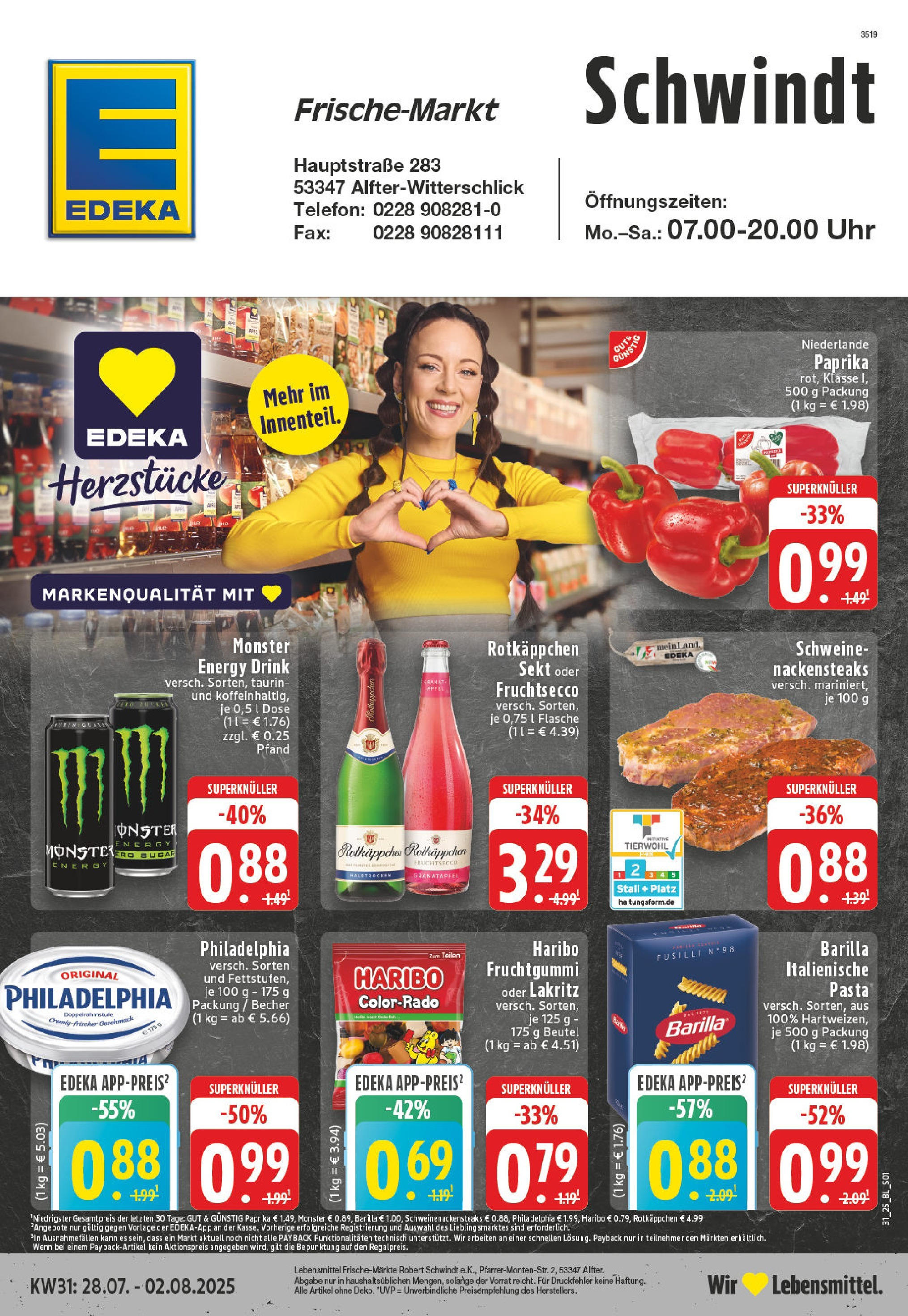 Edeka prospekt Alfter-Witterschlick (ab 27.07.2025) » Angebote Online | Seite: 1 | Produkte: Granatapfel, Philadelphia, Rotkäppchen, Telefon Edeka prospekt Alfter-Witterschlick (ab 27.07.2025) » Angebote Online | Seite: 1 | Produkte: Granatapfel, Philadelphia, Rotkäppchen, Telefon